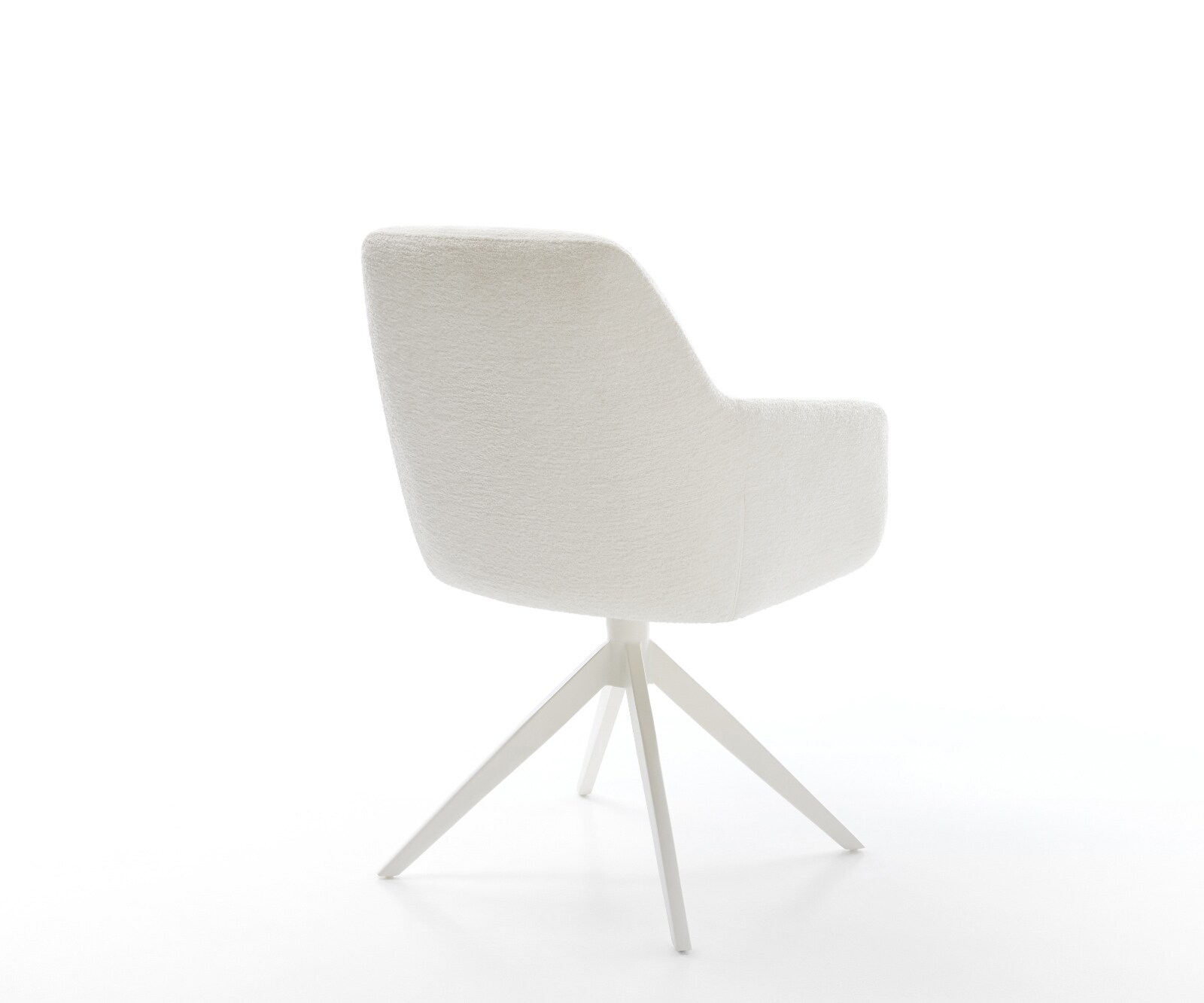 Въртящ се стол Pejo-Flex Bouclé Soft Beige Кръстосана рамка широка Бяла 360° въртене Люлееща се функция Ядро от джобни пружини 5