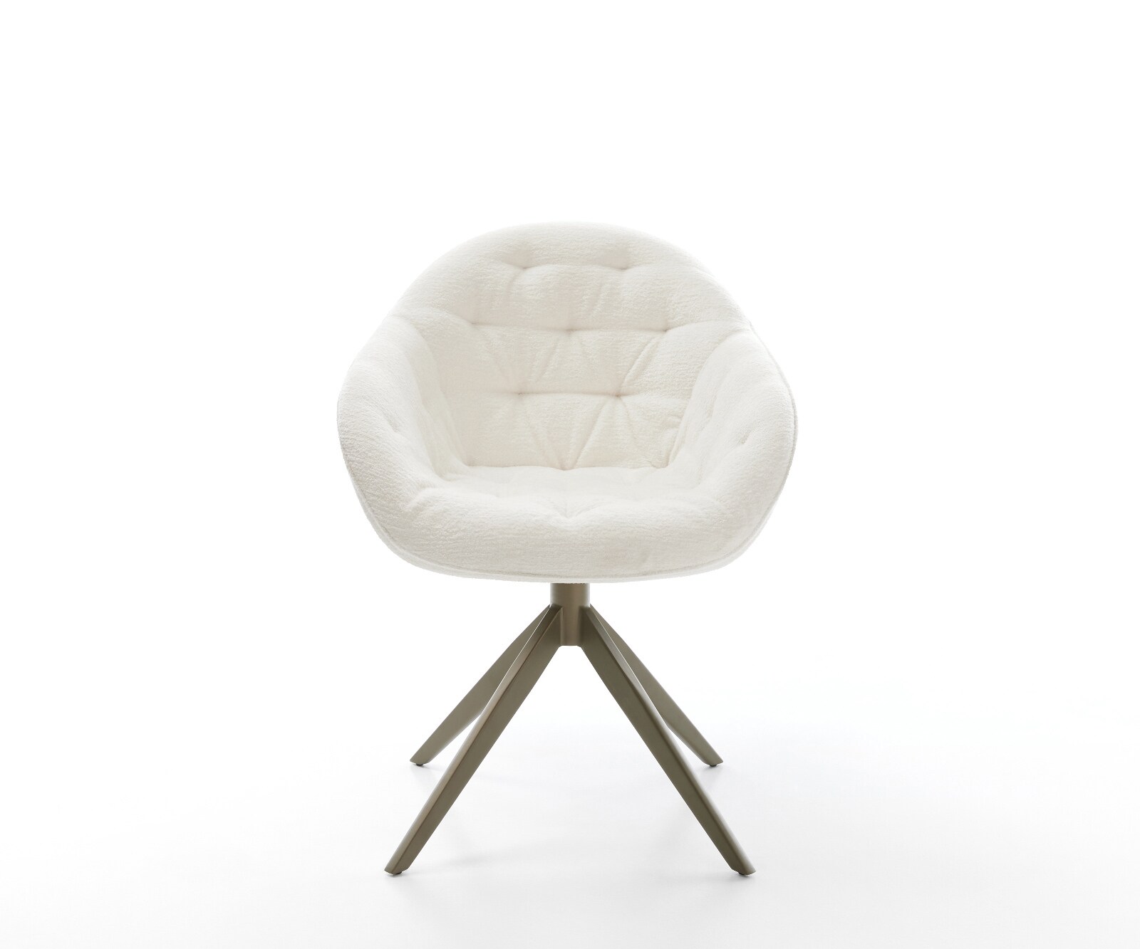 Въртящ се стол Gaio-Flex Bouclé Soft Beige Кръстосана рамка широка Ефектно покритие Титан Въртене на 360° Люлееща се функция 2