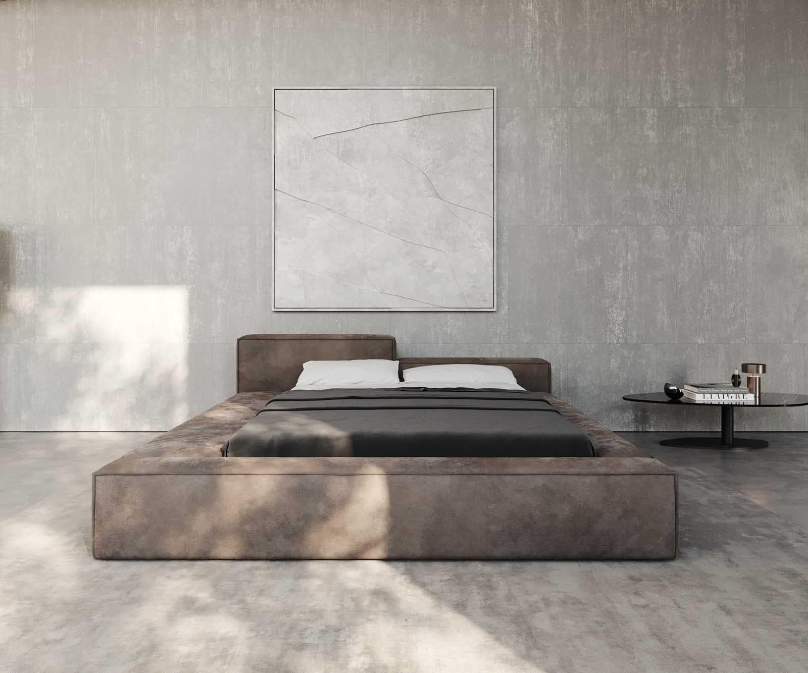 Тапицирано легло Kalinea 140x200 cm микрофибър сив 1 Тапицирано легло Kalinea 140x200 cm микрофибър сив 1