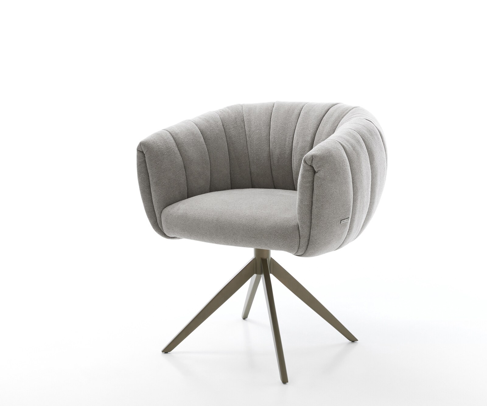 Въртящ се стол Jada-Flex текстурирана тъкан мека сива кръстосана рамка широк ефект покритие титан 360° въртяща се люлееща се функция сърцевина от джобни пружини