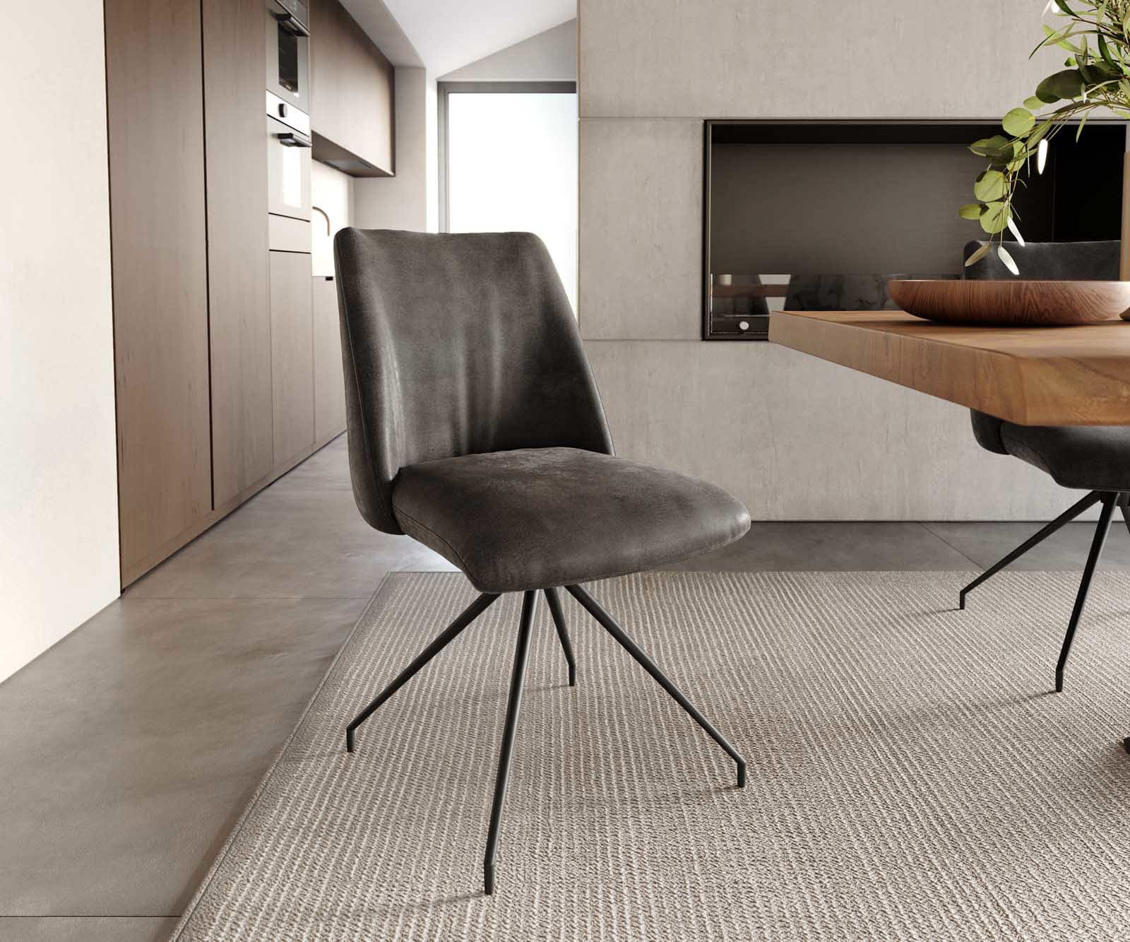 Врътящ се стол Антрацит Винтидж Конус крак кръгъл Черен 180° въртящ се Покет пружина Elso-Flex Врътящ се стол Антрацит Винтидж Конус крак кръгъл Черен 180° въртящ се Покет пружина Elso-Flex