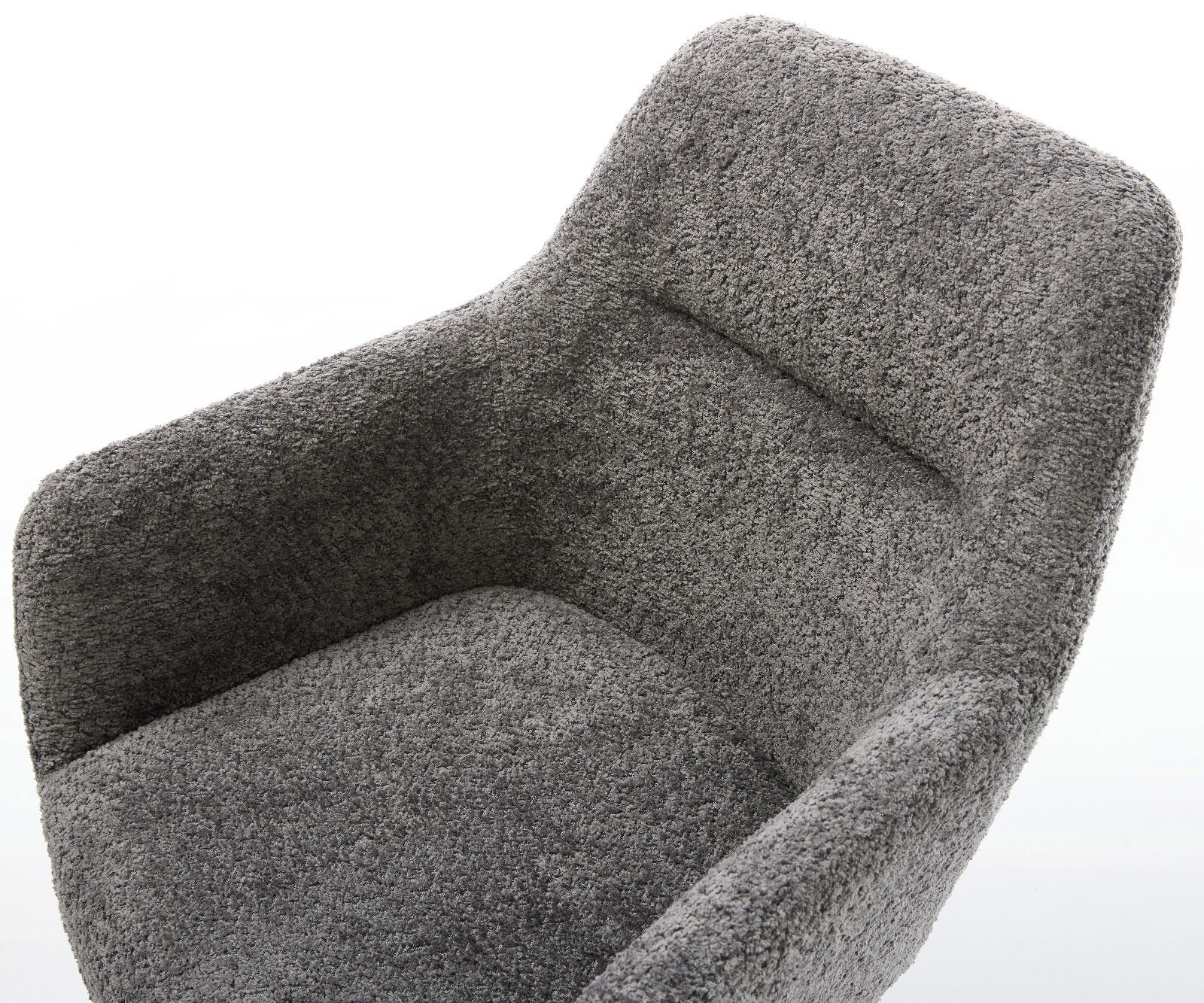 Въртящ се стол Pejo-Flex Bouclé Grey Широка кръстосана рамка Неръждаема стомана Въртене на 360° Люлееща се функция Ядро от джобни пружини 3