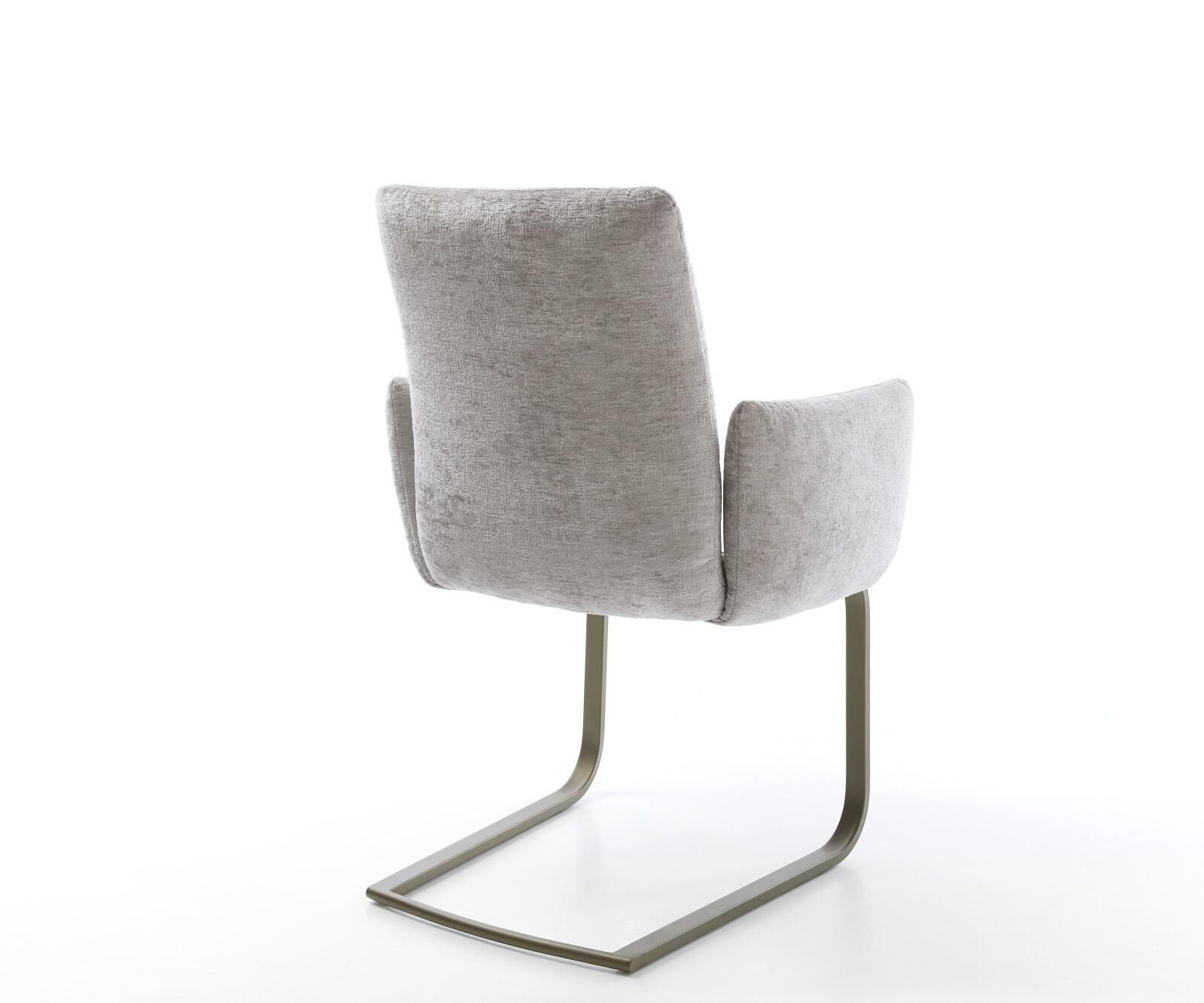 Люлеещ стол с подлакътници Шенил Сребристо сив Конзолен крак плосък  Титан Покет пружина Jova-Flex 5