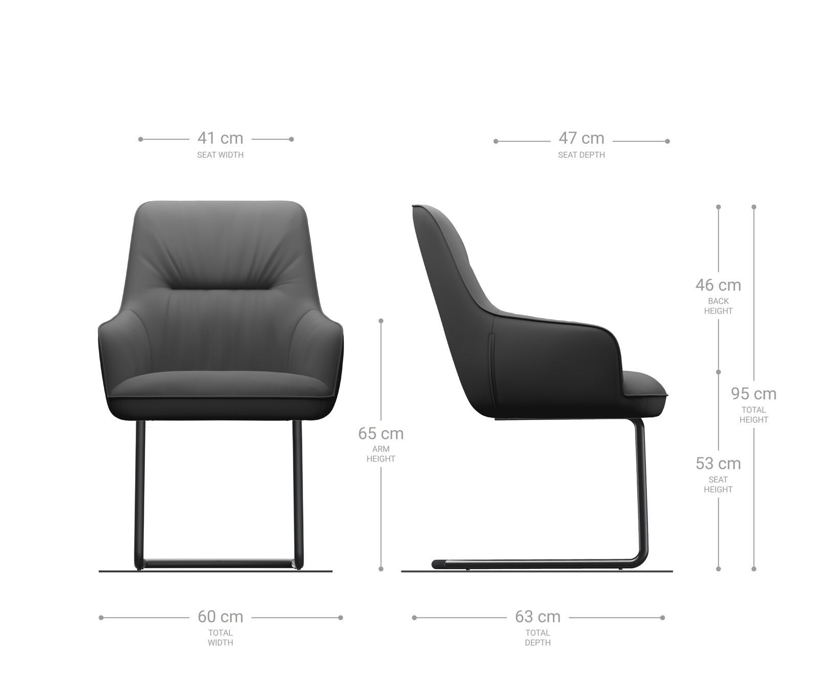 Люлеещ стол с подлакътници Таупе Винтидж Конзолен крак кръгъл Черен  Покет пружина Zelia-Flex 5