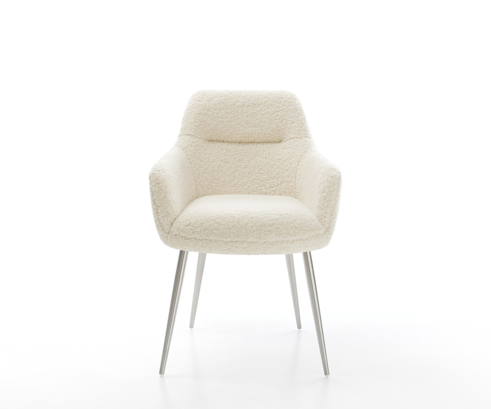 Стол за хранене Pejo-Flex teddy плат бежов 4-крака конусовидна сърцевина от джобни пружини от неръждаема стомана 2