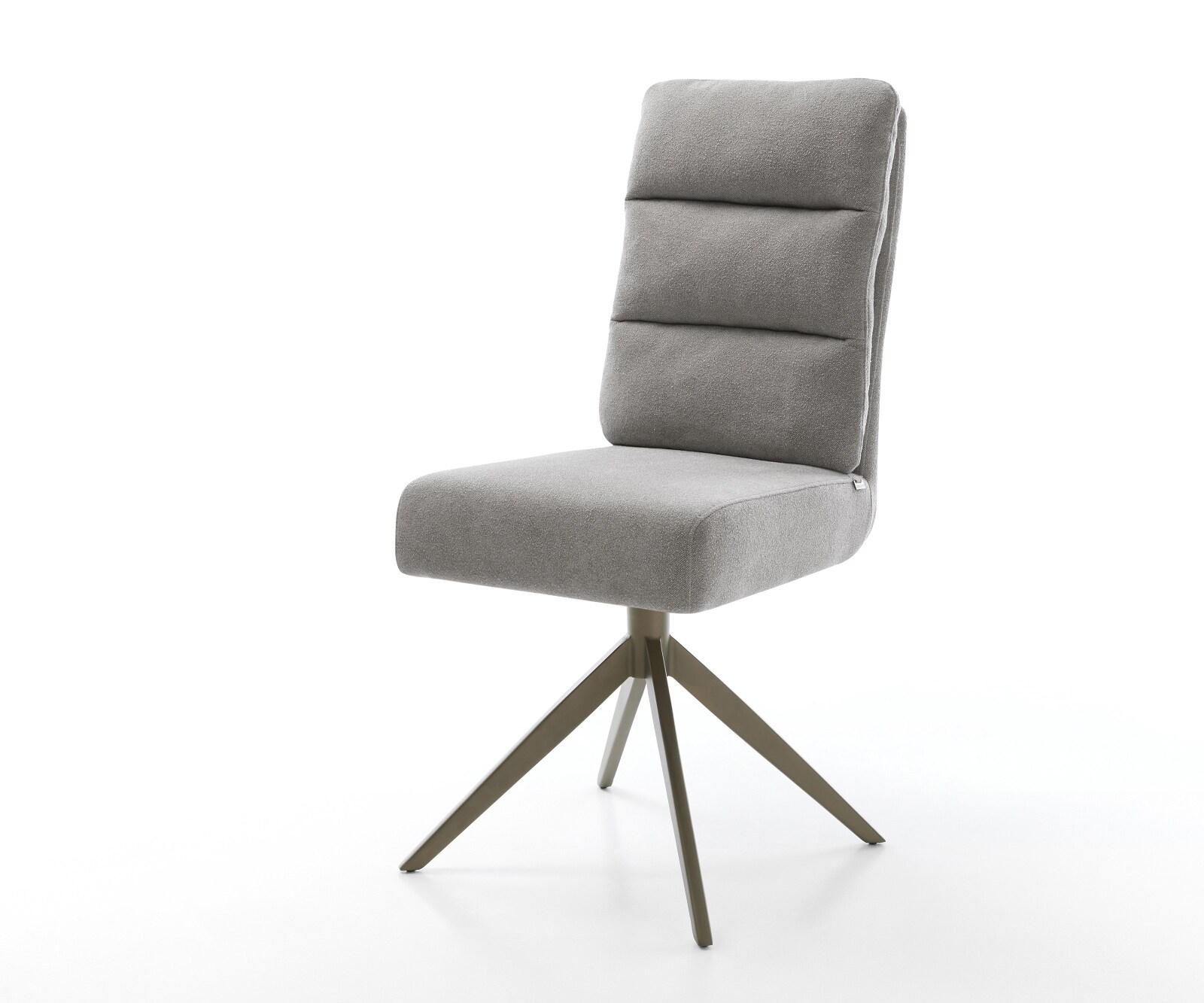 Въртящ се стол Pela-Flex текстурирана тъкан мека сива кръстосана рамка покритие с широк ефект титан 360° въртяща се люлееща се функция сърцевина от джобни пружини 1