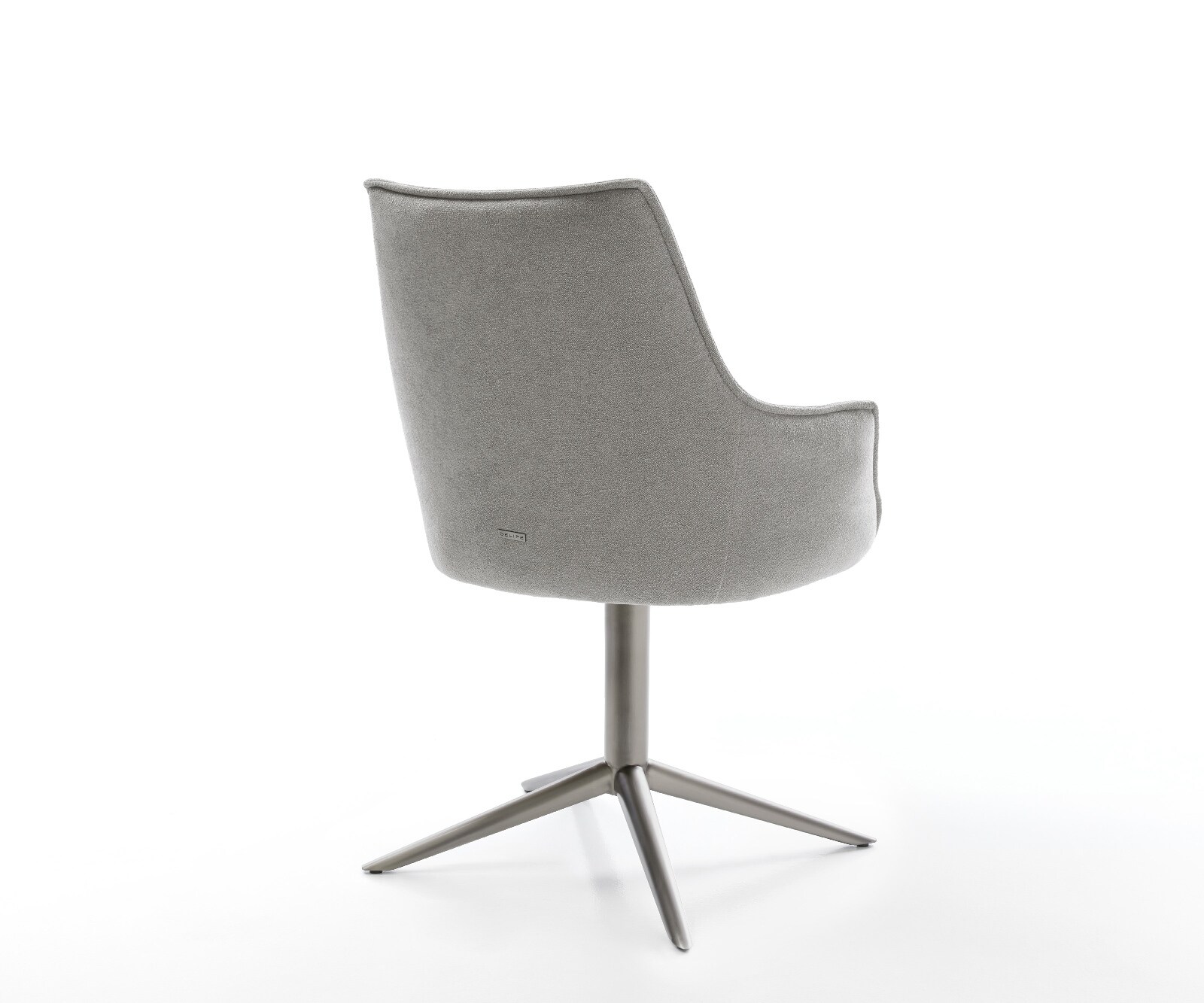 Въртящ се стол Alja-Flex с подлакътници текстурирана тъкан мека сива основа графит 360° въртяща се люлееща се функция сърцевина от джобни пружини 5