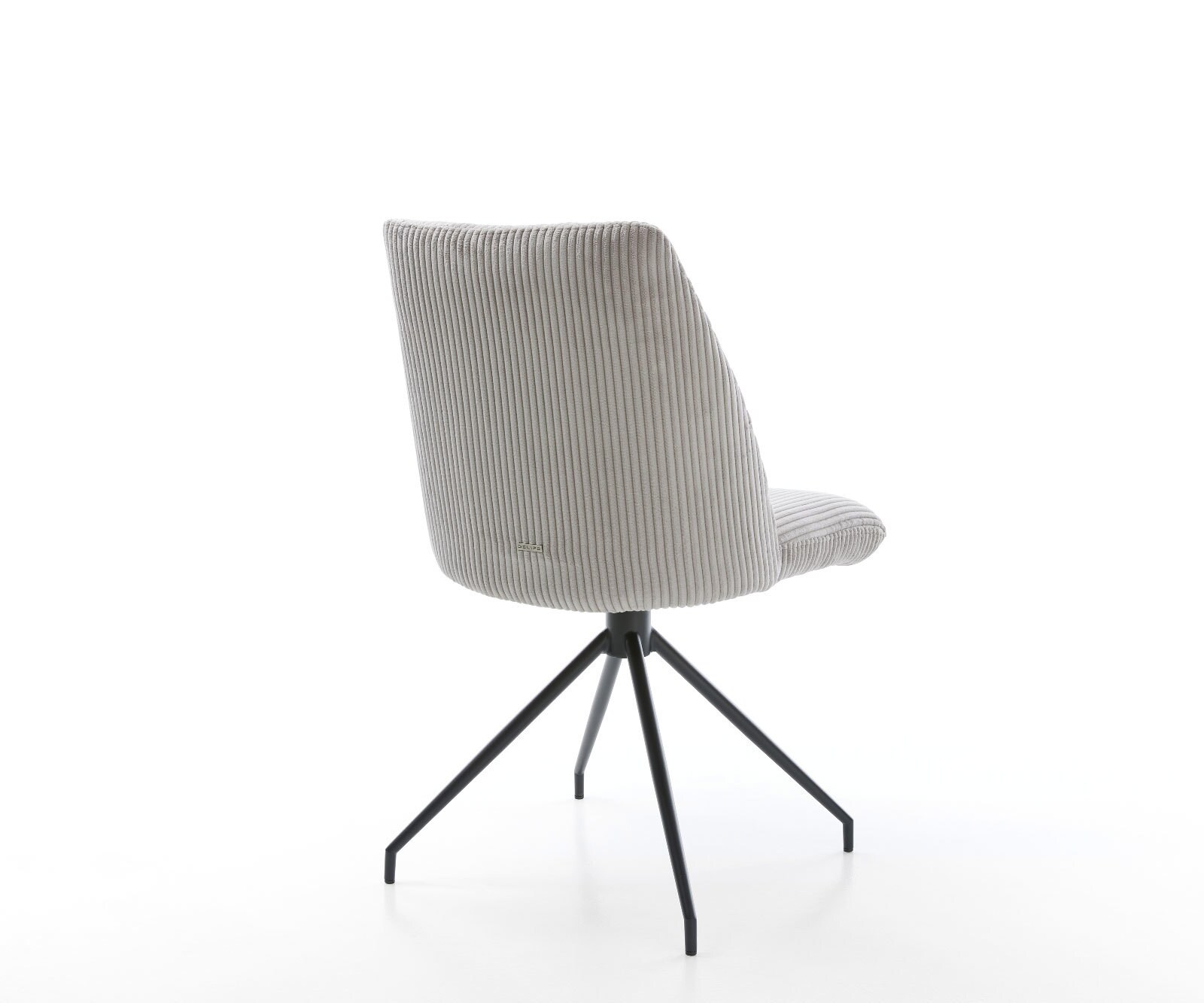 Врътящ се стол Корд СребристСив Конус крак кръгъл Черен 180° въртящ се Покет пружина Elso-Flex 5