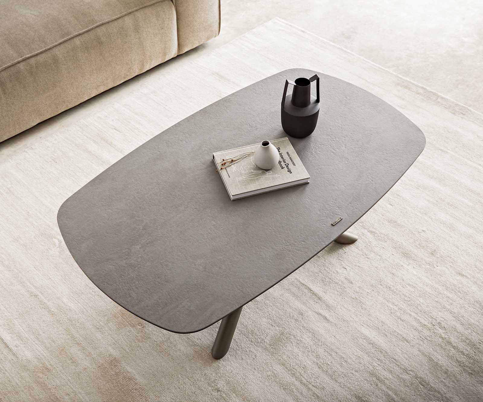 Холна маса 120x70 cm Керамика Aspetto Concreto Бетон цвят Основа Effektifinish Titan Sarita 4