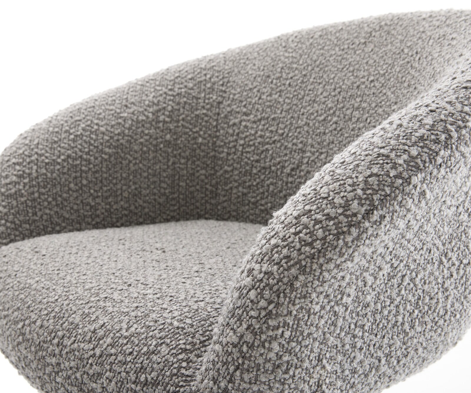 Врътящ се стол с подлакътници Букле СребристСив Конус крак кръгъл Неръждаема стомана 180° въртящ се Покет пружина Vinka-Flex 4