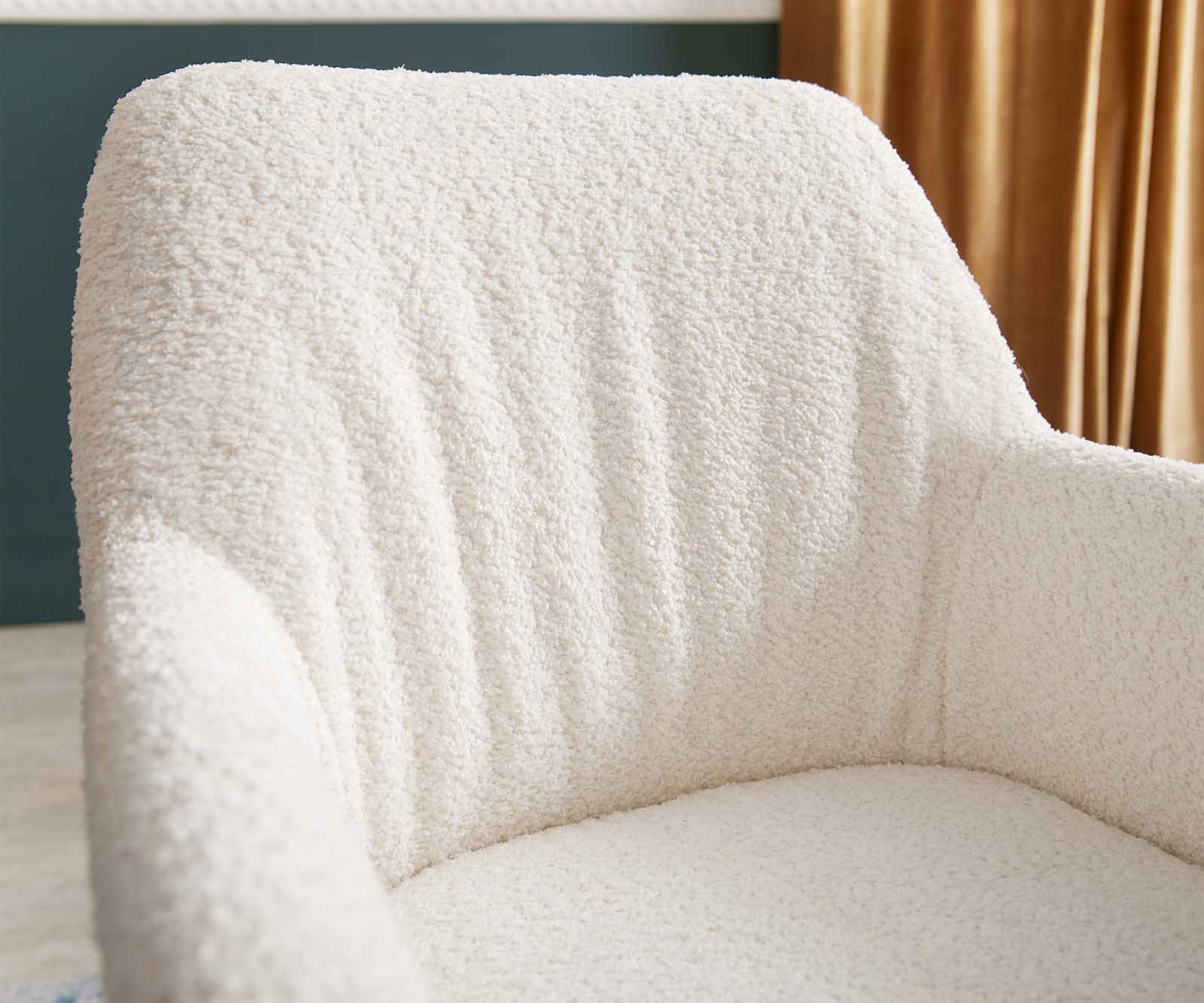 Люлеещ стол с подлакътници Букле Бял Конзолен крак плосък Неръждаема стомана Покет пружина Xana-Flex 4 Люлеещ стол с подлакътници Букле Бял Конзолен крак плосък Неръждаема стомана Покет пружина Xana-Flex 4