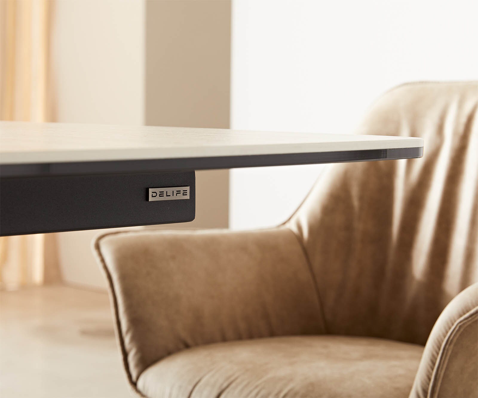 Маса 180-220x100 Keramik Travertin Натурал Spider плоска стомана Черен разтегателна Edge 7