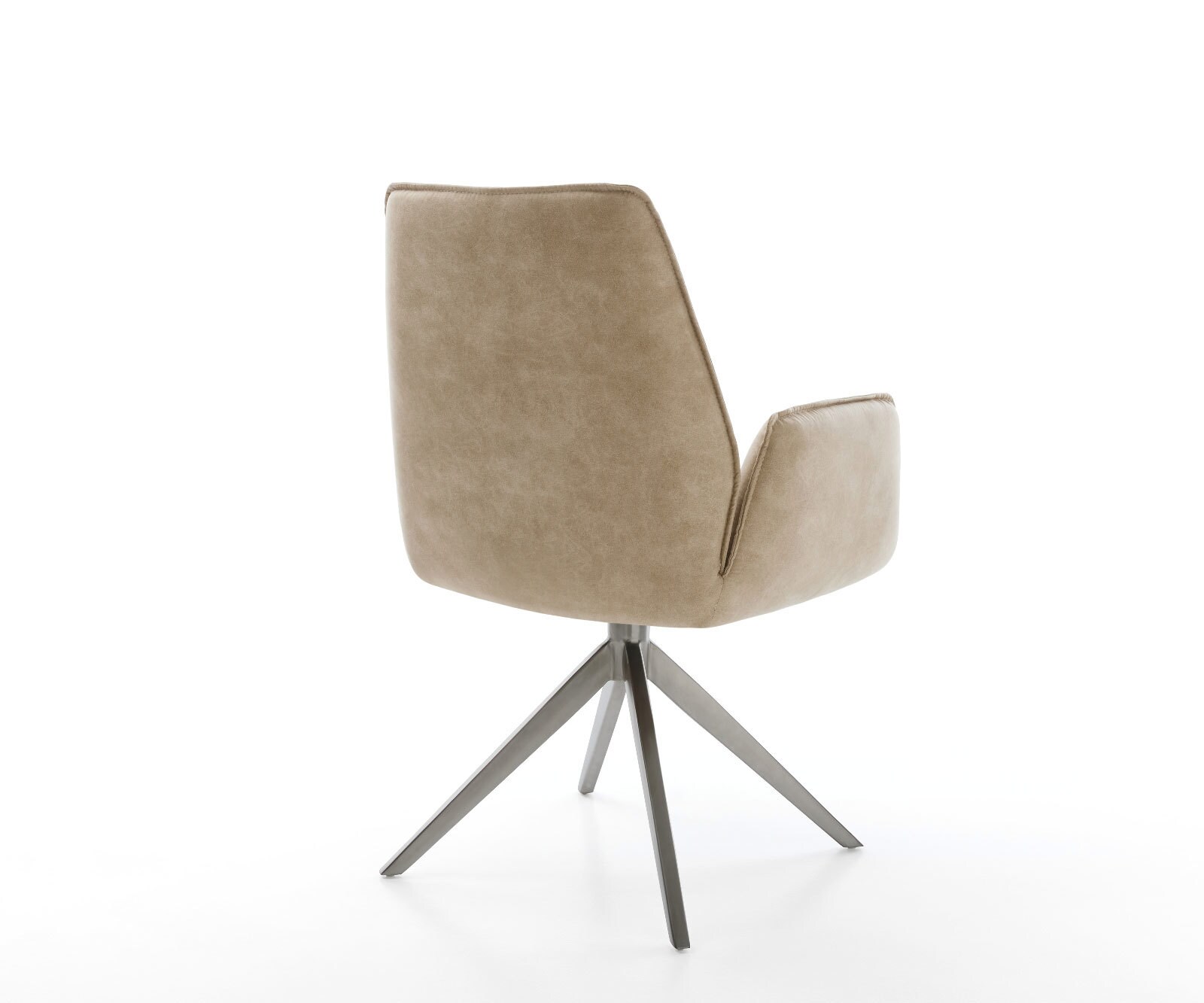 Въртящ се стол Zoa-Flex Микрофибър Бежов Vintage Кръстосана рамка широка Графит Въртене на 360° Люлееща се функция Ядро от джобни пружини 4