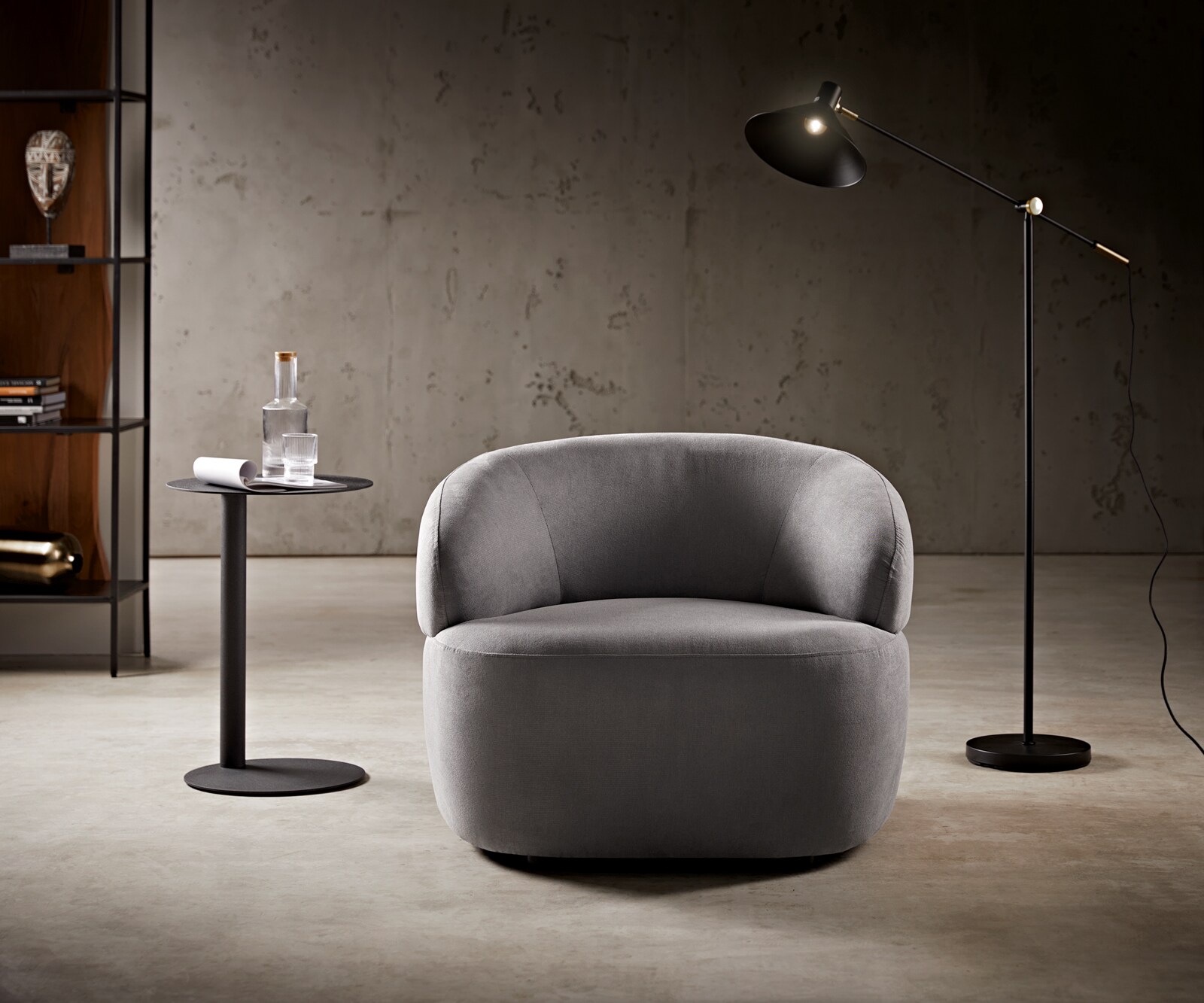 Кресло за отдих Nova 88x88 cm микрофибър сив 4