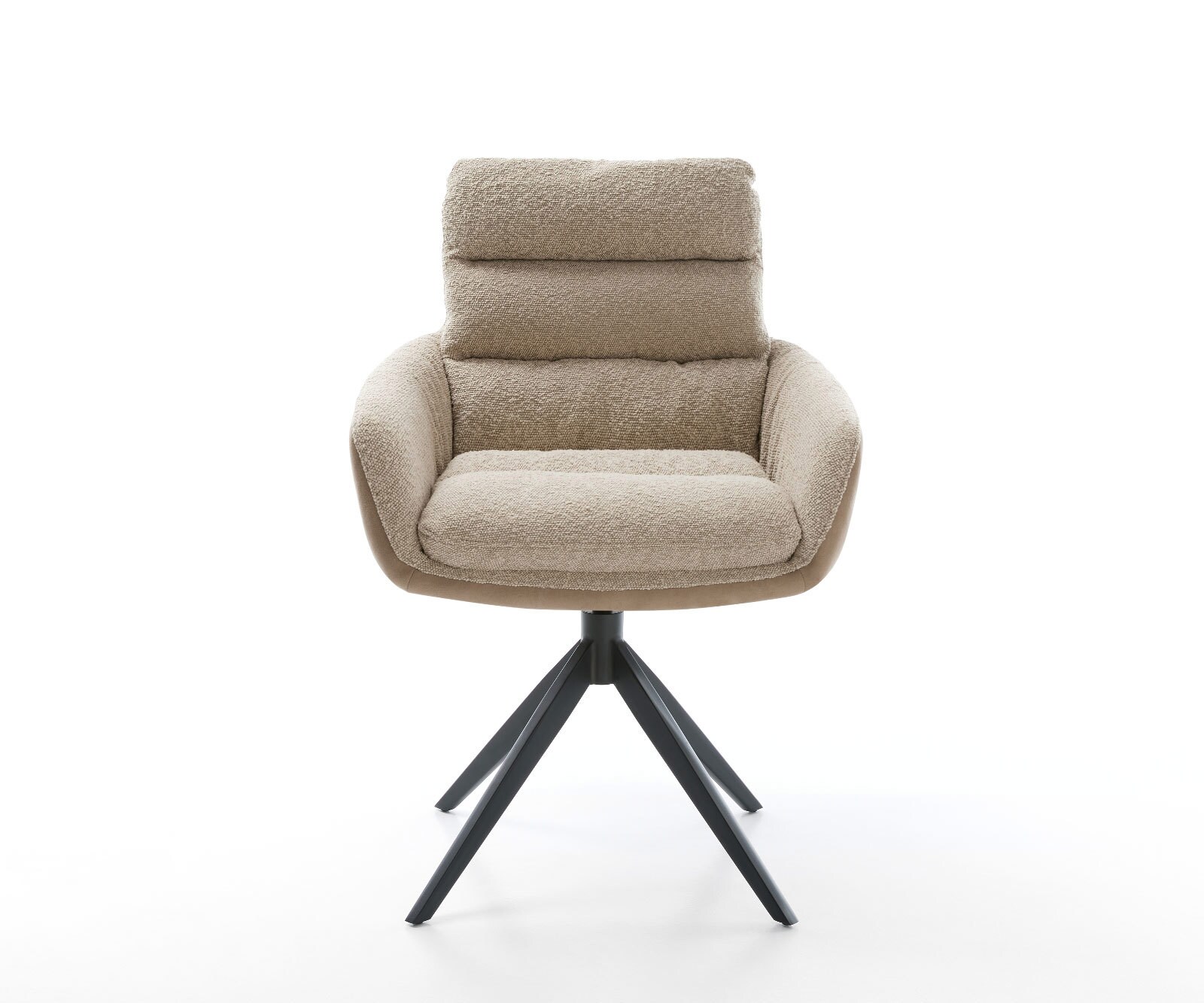 Въртящ се стол Abelia-Flex с подлакътници материал микс кал кръстосана рамка широка люлееща се функция черен 360° въртене 2