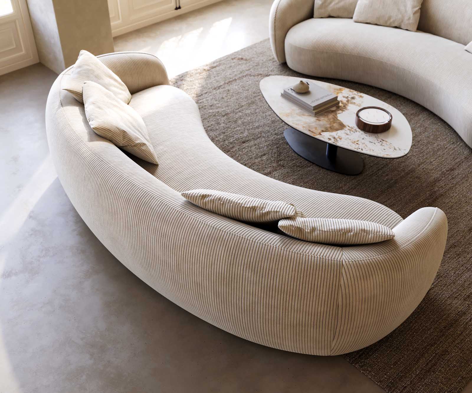 3-местен диван Larna 260x120 cm Cord Бежов 5