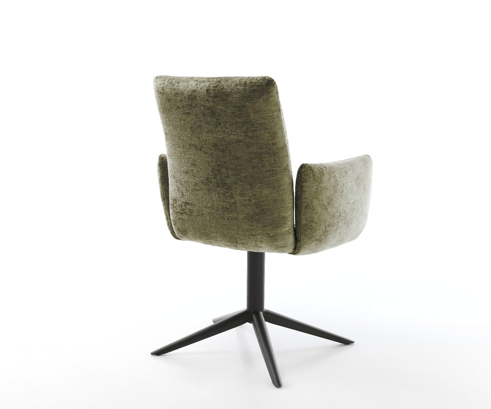 Въртящ се стол с маслинови подлакътници от шенил Основа от черна звезда Завъртане на 360° Люлееща се функция Сърцевина от джобни пружини Jova-Flex 5