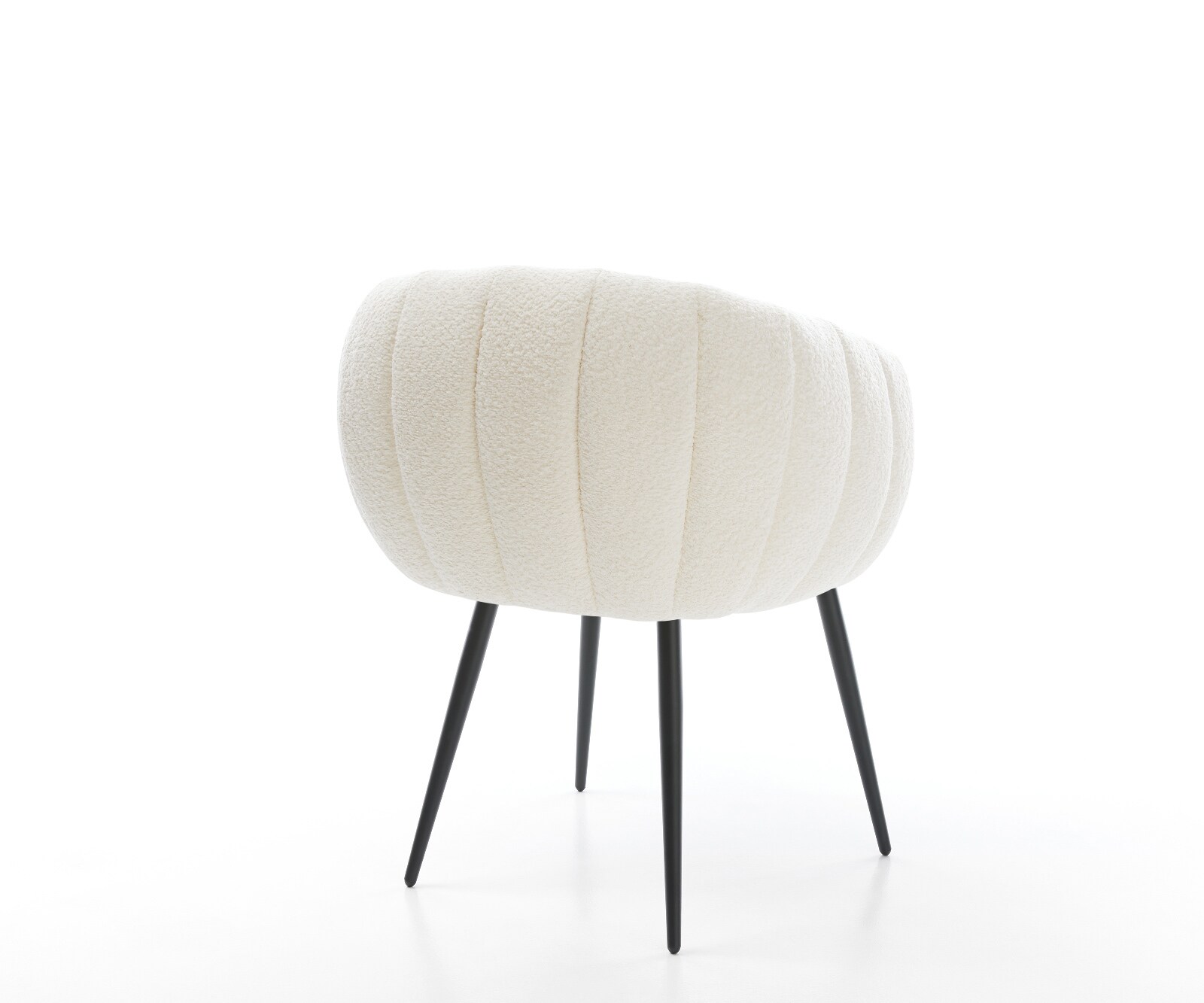 Трапезен стол Jada-Flex, Бяло букле с 4-футова конусовидна сърцевина с черни джобни пружини 4