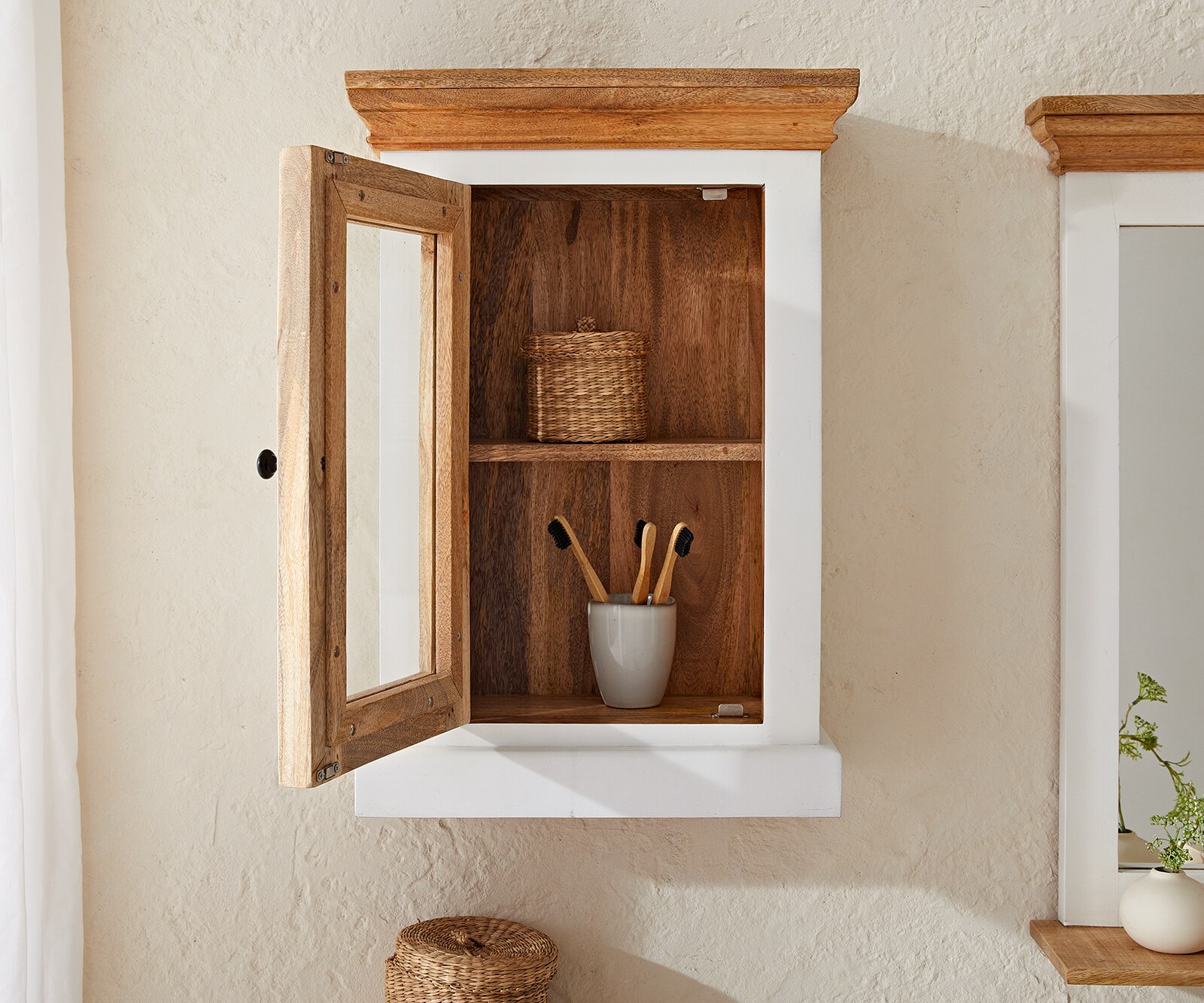 Стенни шкафове 45x65 cm Манго Бяло Естествено Casa 3
