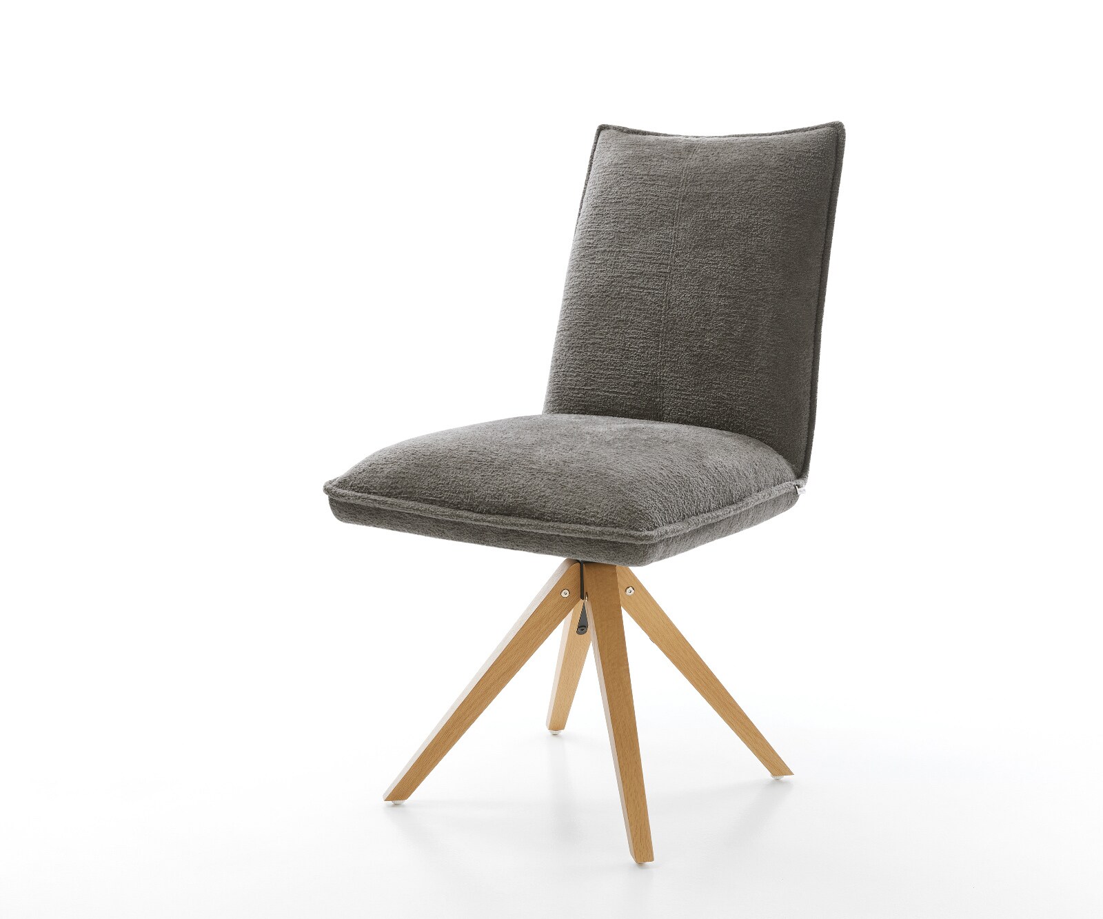 Въртящ се стол Lelio-Flex Bouclé Soft Mud Дървена рамка ъглова естествена 180° въртене Ядро от джобни пружини 1