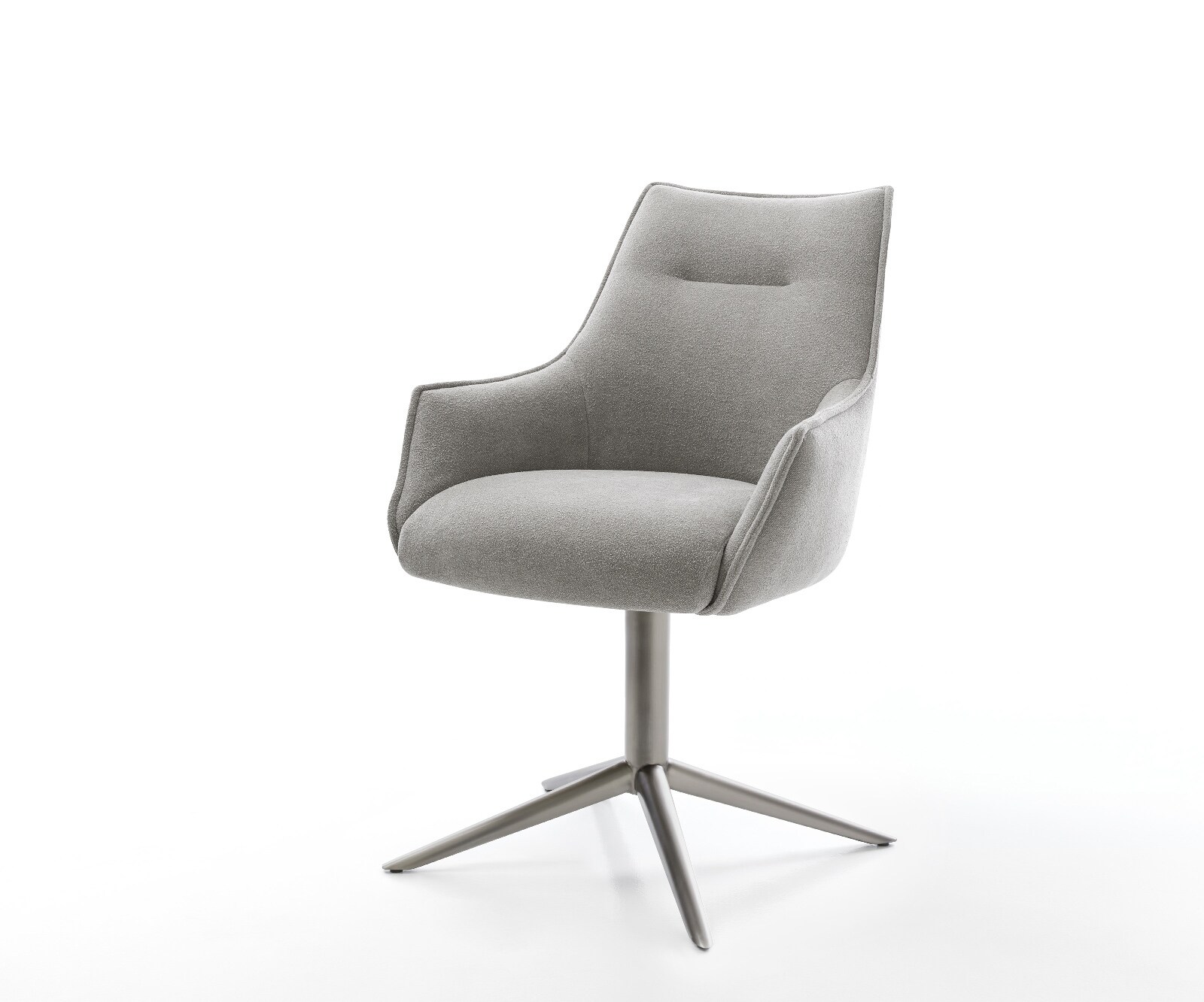 Въртящ се стол Alja-Flex с подлакътници текстурирана тъкан мека сива основа графит 360° въртяща се люлееща се функция сърцевина от джобни пружини 1