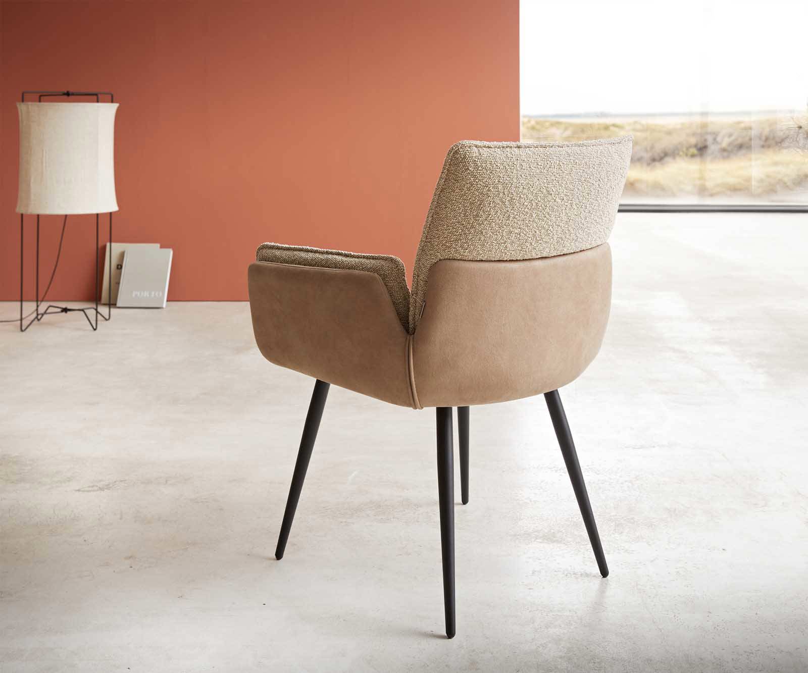 Трапезен стол Nela-Flex материал микс крака черни 4 Трапезен стол Nela-Flex материал микс крака черни 4