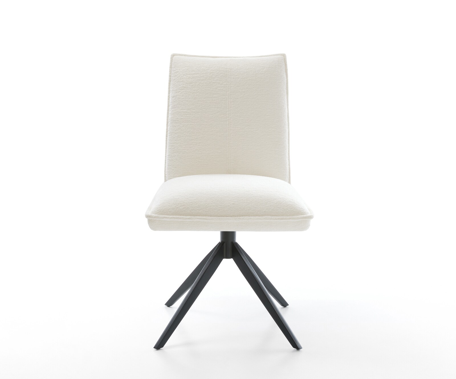 Въртящ се стол Lelio-Flex Bouclé Soft Beige Кръстосана рамка широка Черно 360° въртене Люлееща се функция Ядро от джобни пружини 2