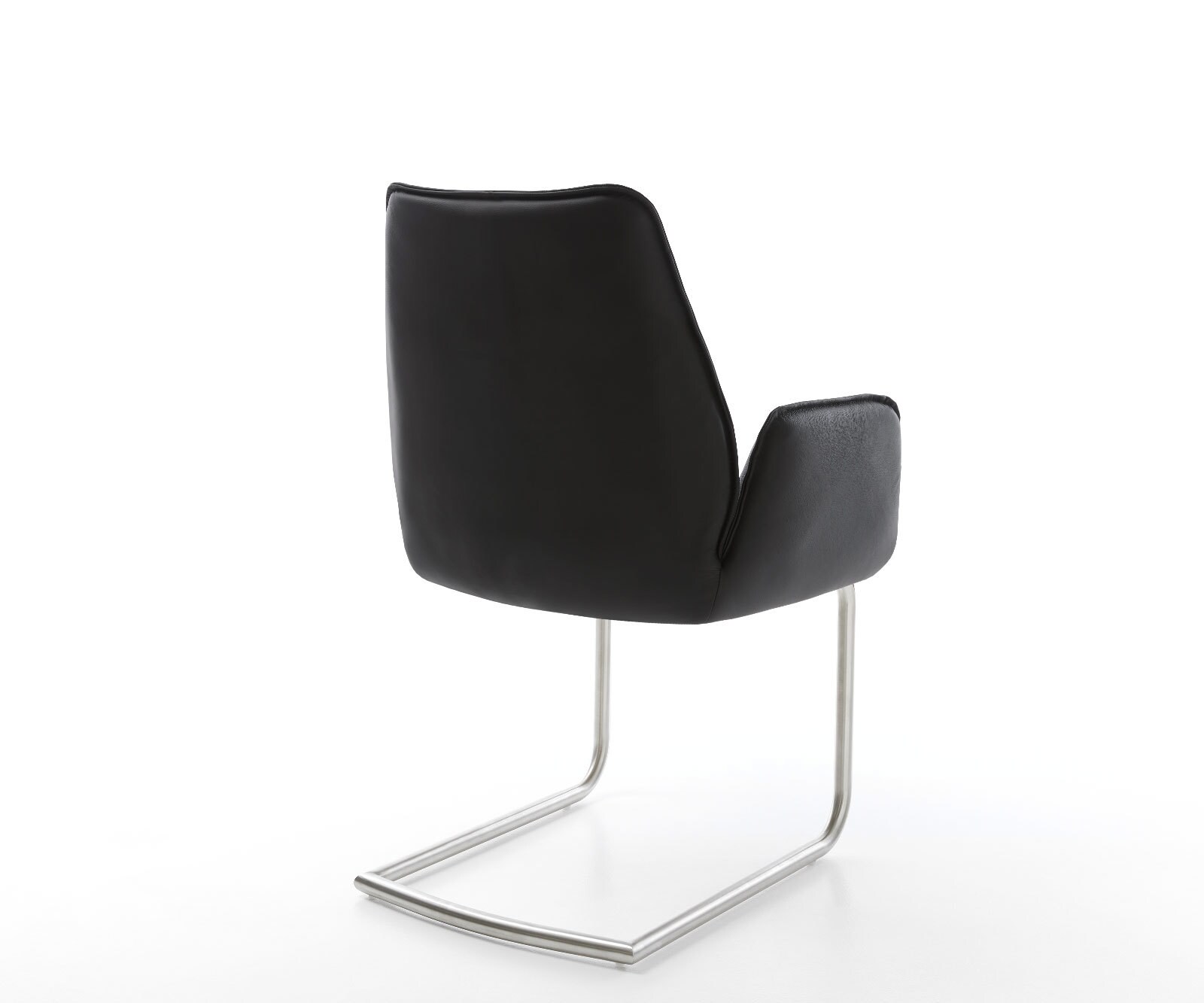 Люлеещ стол Естествена кожа Черен Конзолен крак кръгъл Неръждаема стомана Zoa-Flex 5