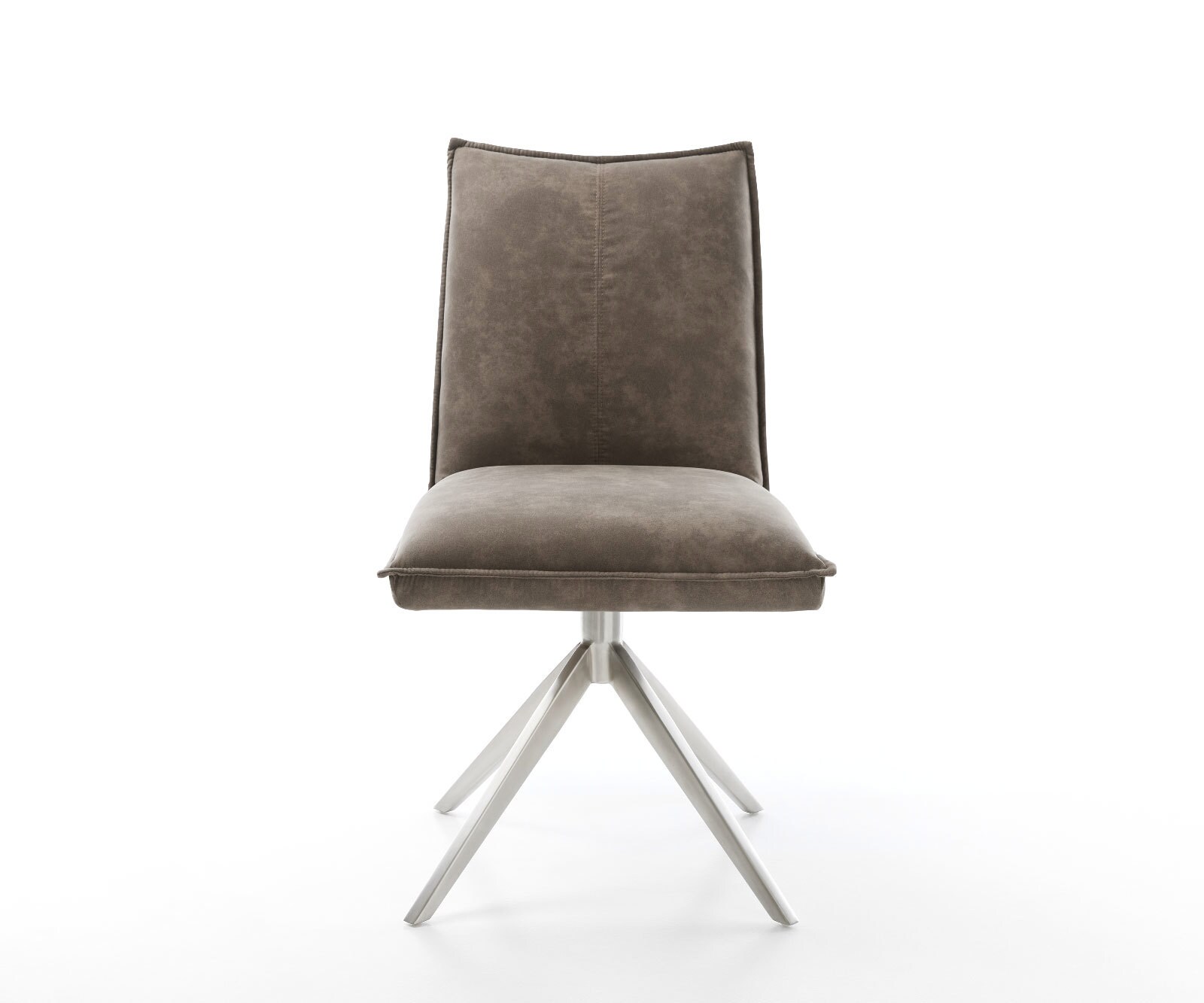 Въртящ се стол Lelio-Flex микрофибър сив винтидж Кръстосана рамка от широка неръждаема стомана Въртене на 360° Люлееща се функция Ядро от джобни пружини 1