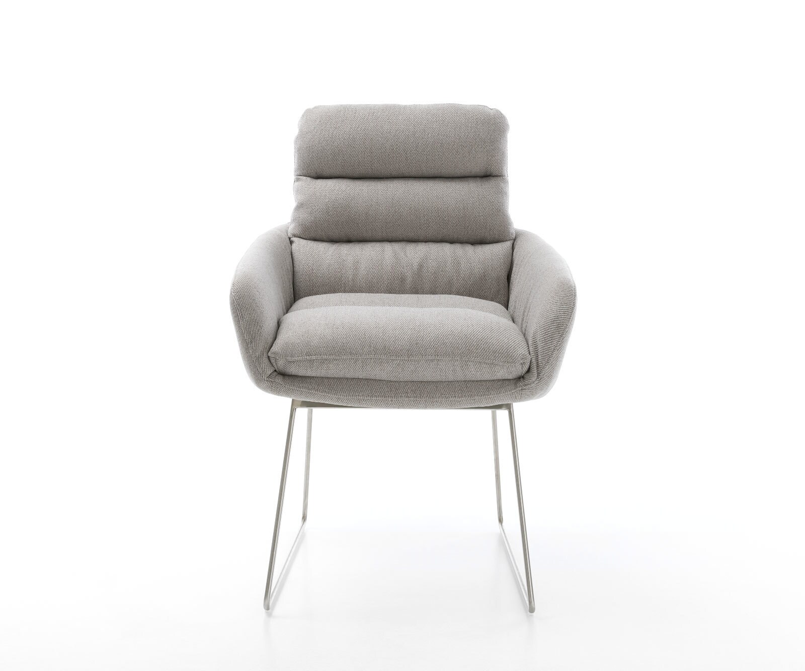 Стол с подлакътници Ивици Светлосив Извити крака Неръждаема стомана Abelia-Flex 2