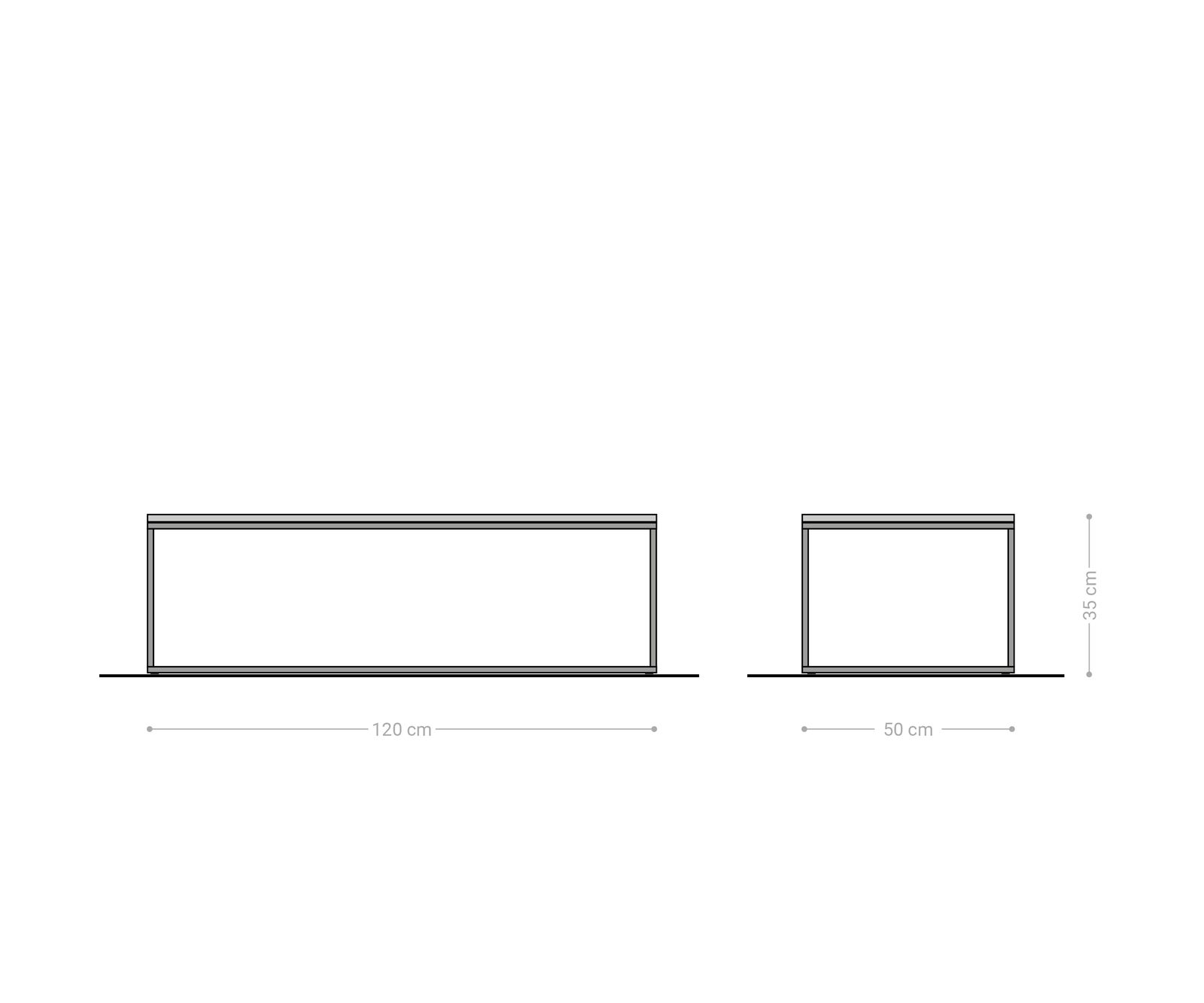 Масичка за кафе Tatius 120x50 с рамка от естествена акация, черна, съответстваща на дивана Sirpio 6