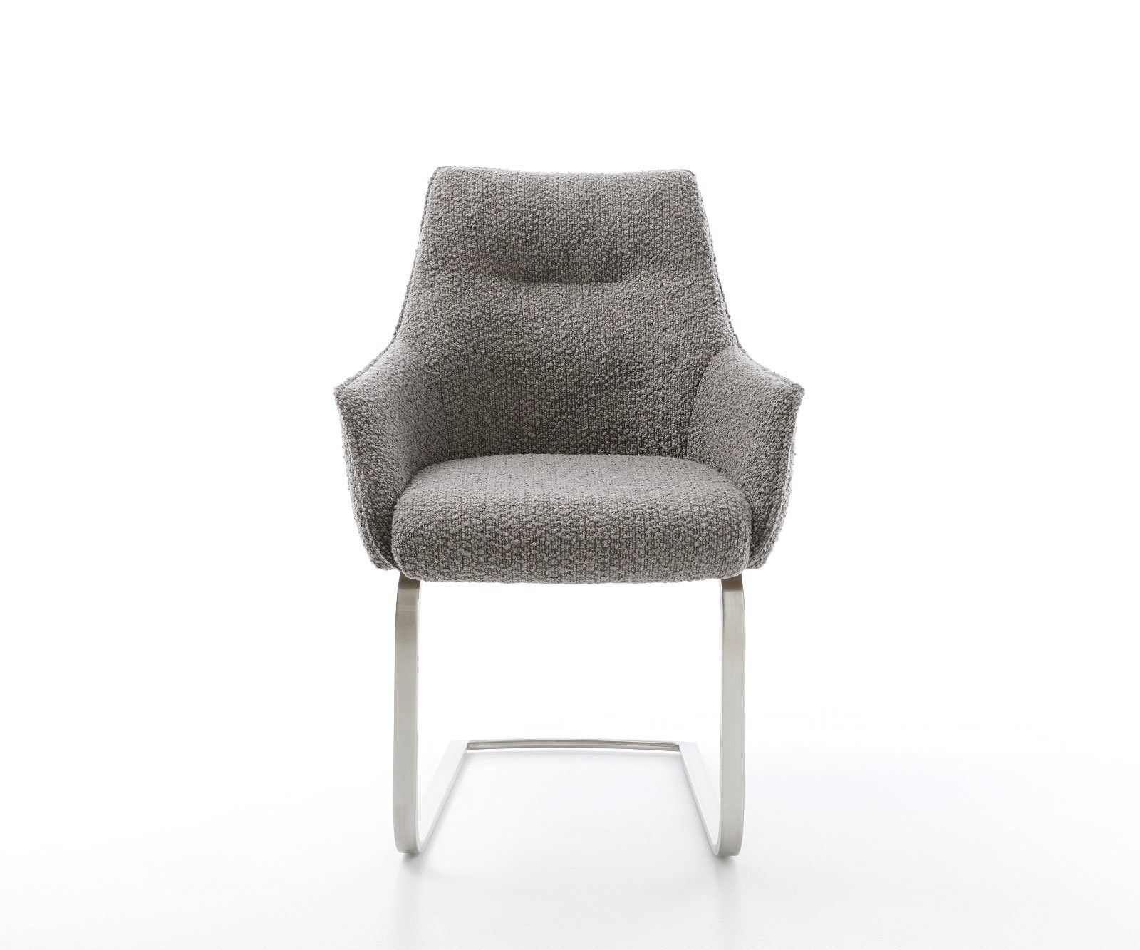 Люлеещ стол с подлакътници Букле Сребристо сив Конзолен крак плосък Неръждаема стомана Покет пружина Alja-Flex 2