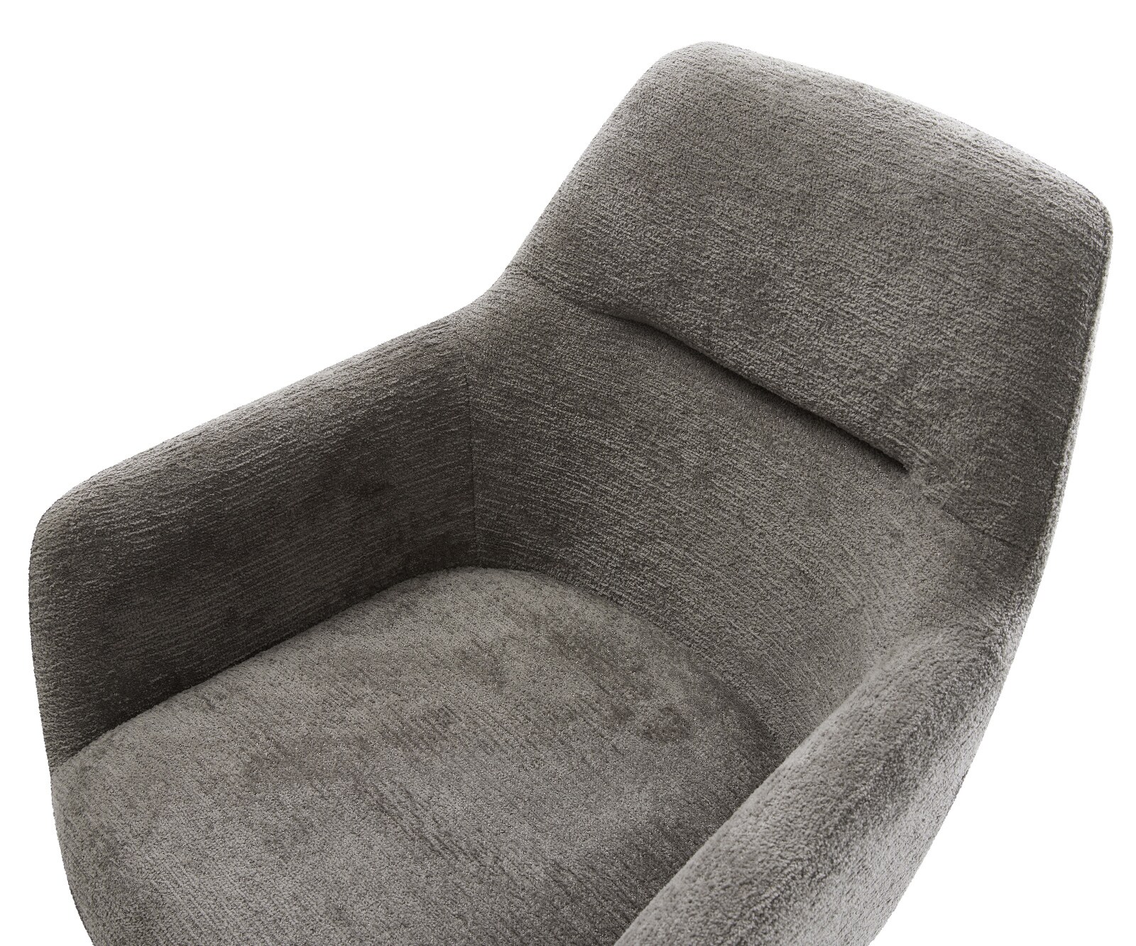 Въртящ се стол Pejo-Flex Bouclé Soft Mud Кръстосана рамка широка Графит Въртене на 360° Люлееща се функция Ядро от джобни пружини 4