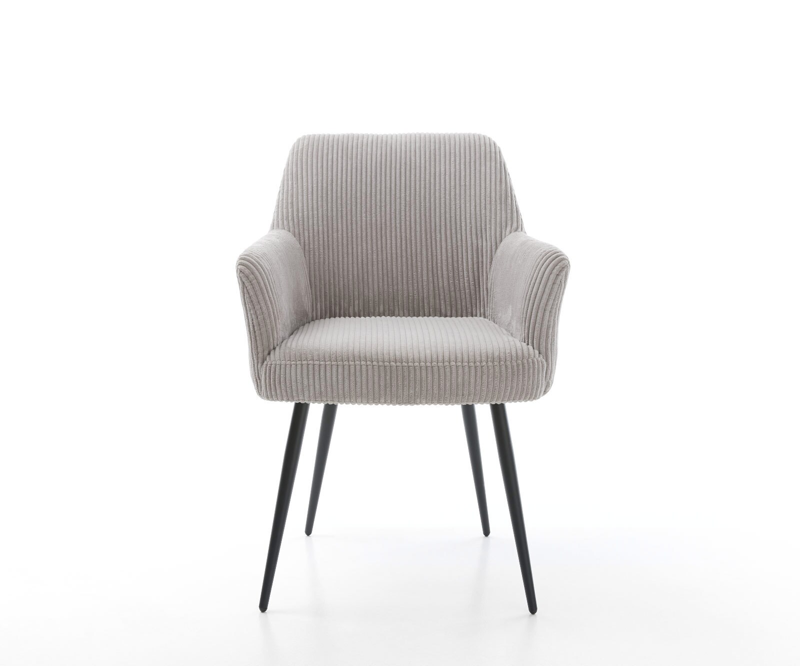 Стол Корд Сребристосив 4-крака Прави Черни Покет пружина Xana-Flex 2