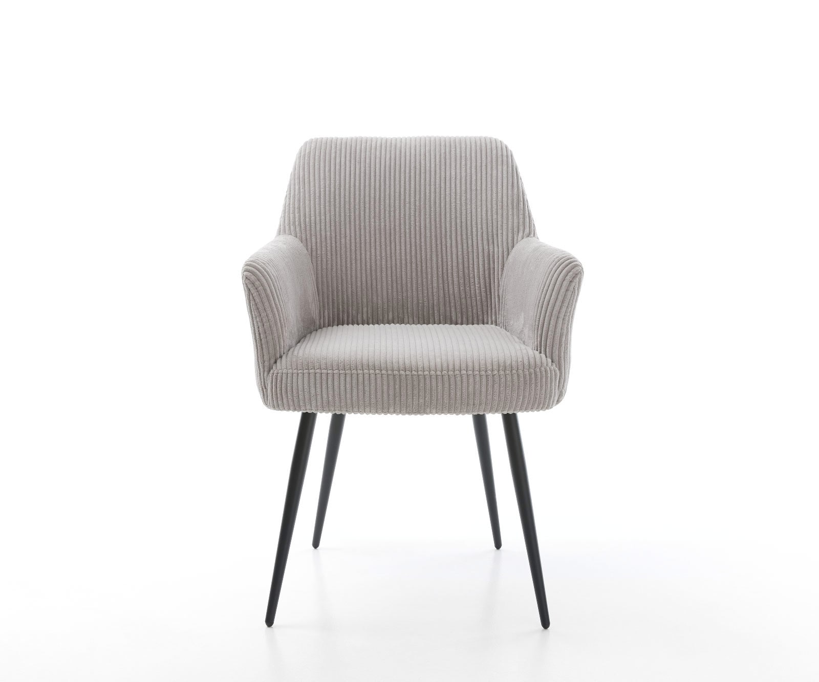 Стол Корд Сребристосив 4-крака Прави Черни Покет пружина Xana-Flex 2