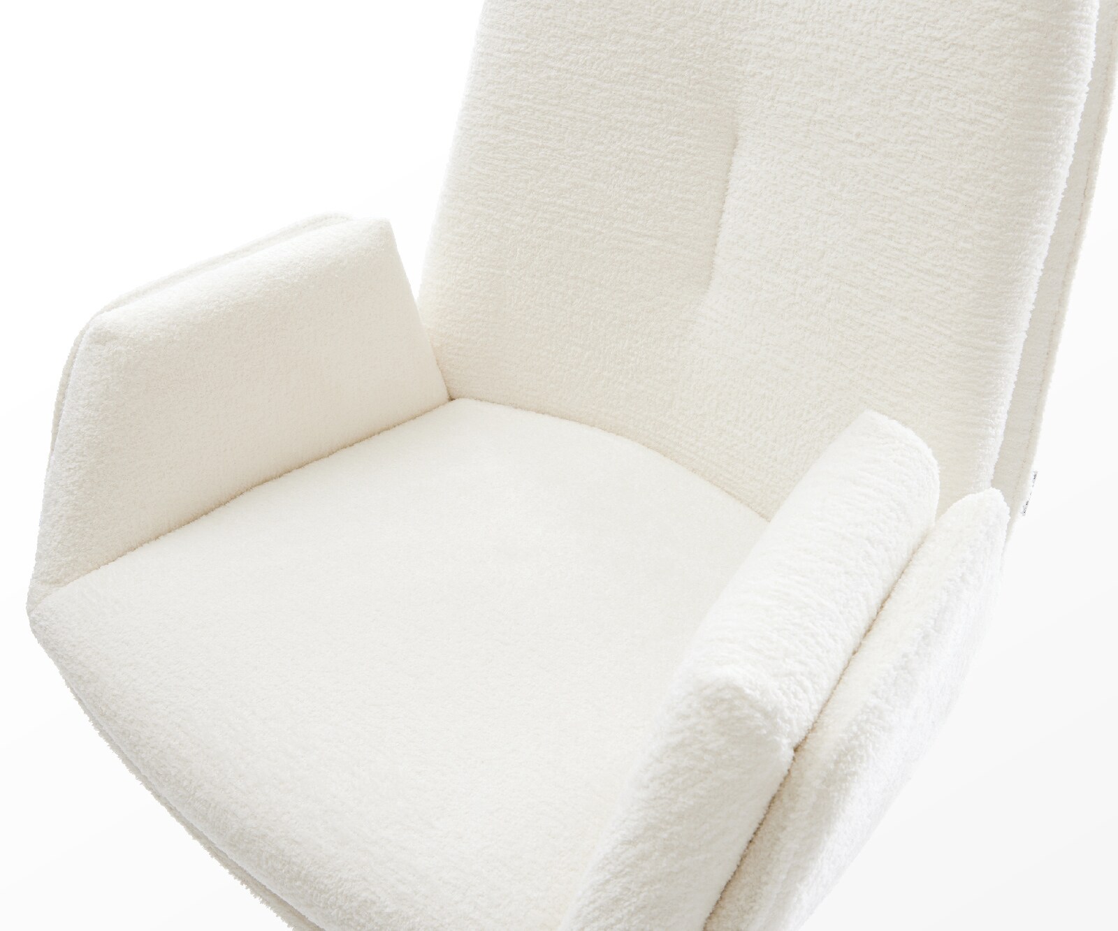 Бар стол Clea-Flex, Букле Светлобежово, плоска, метална, черна основа 4