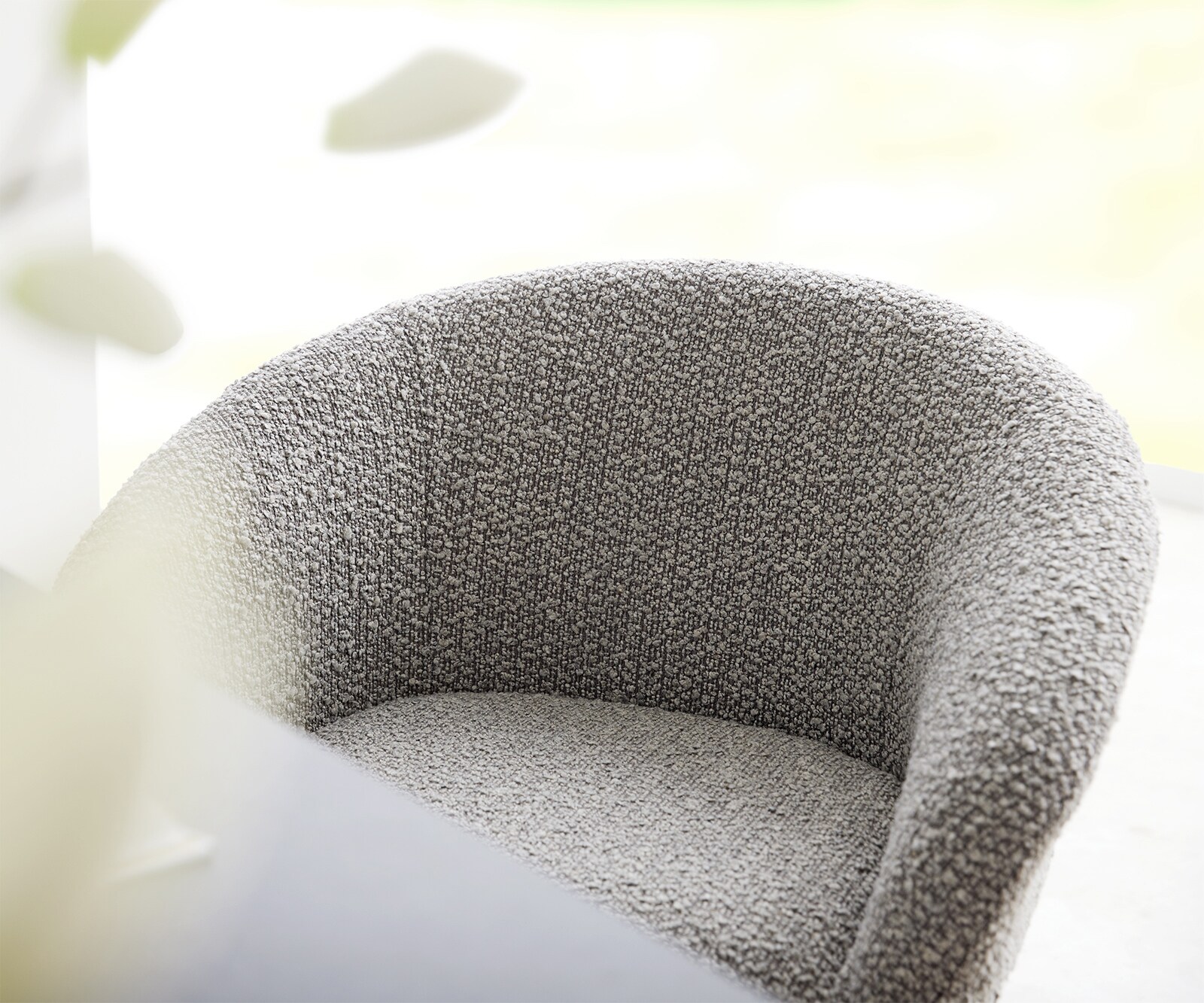 Трапезен стол с подлакътници Букле СребристСив Извити крака Неръждаема стомана Покет пружина Vinka-Flex 4