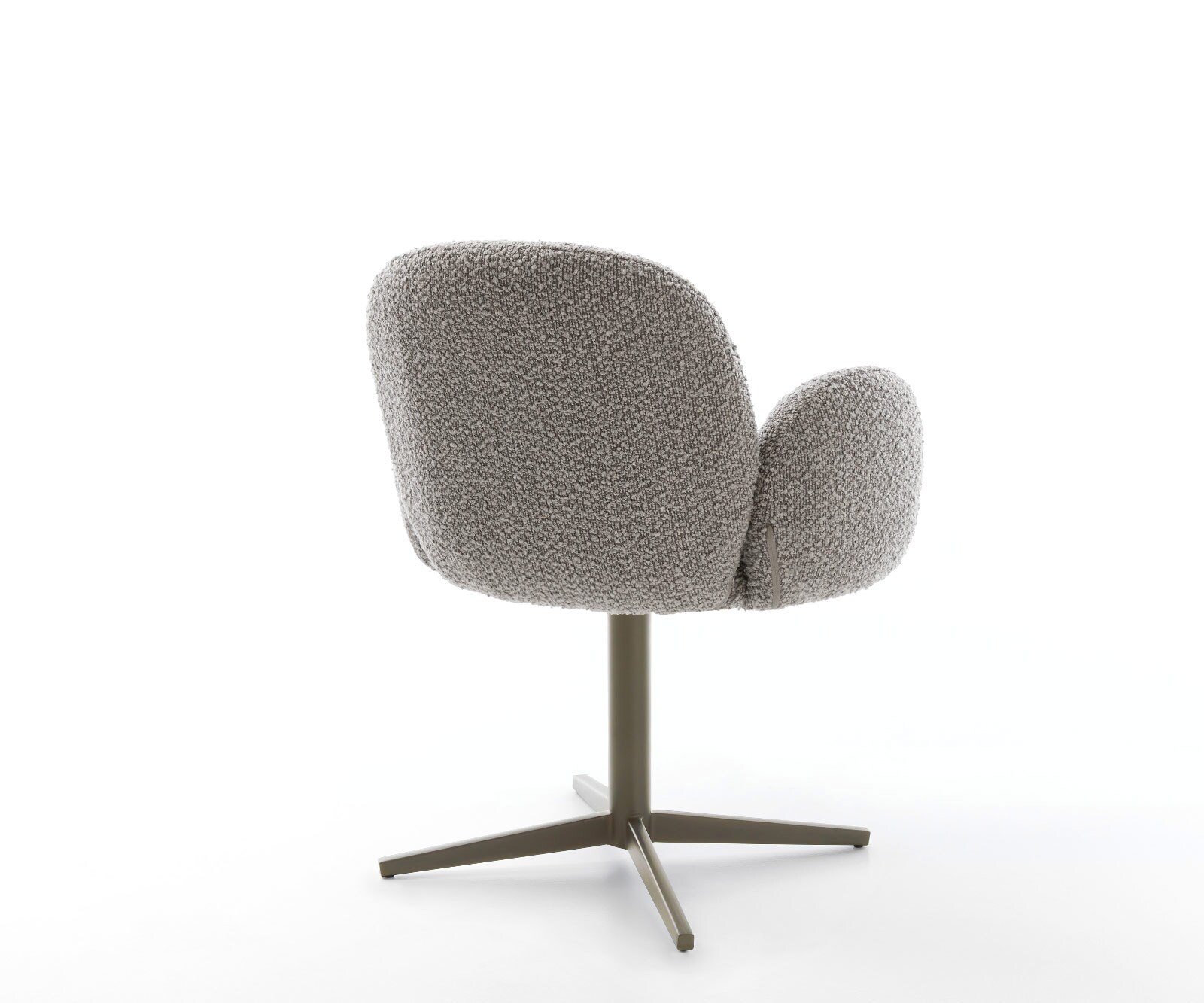 Врътящ се стол с подлакътници Букле СребристСив Офис основа  Titan 360° въртящ се Покет пружина Nube-Flex 5