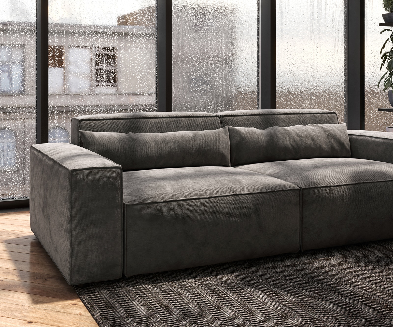 Голям диван L 260x110 cm Микрофибър КакиКафяв Sirpio L 5