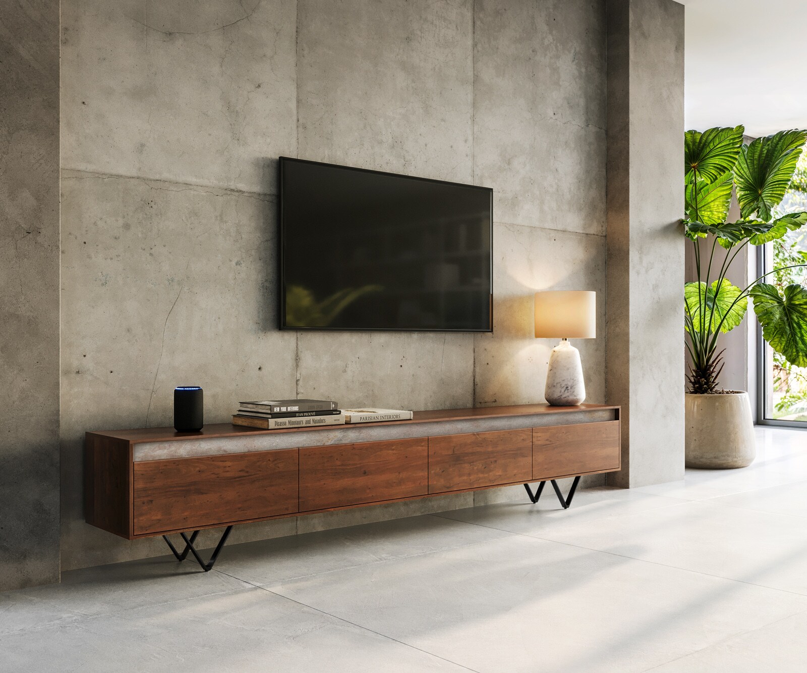Нисък шкаф Stonegrace масив шисти 5