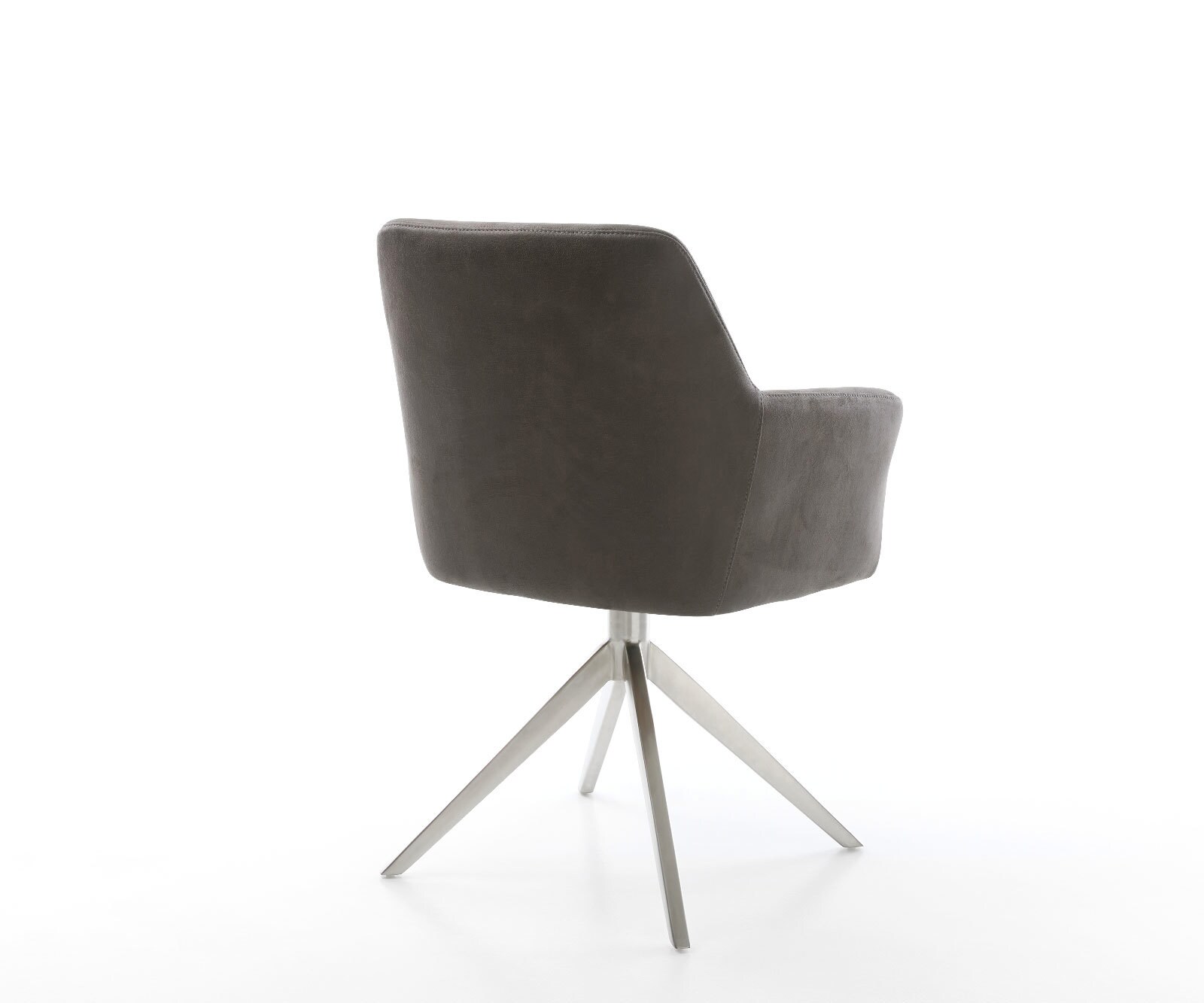 Въртящ се стол Xana-Flex с подлакътници Микрофибър антрацит винтидж Кръстосана рамка широка Неръждаема стомана Въртене на 360° Люлееща се функция Ядро от джобни пружини 5