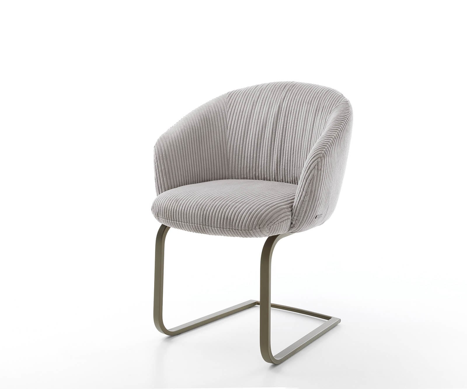 Люлеещ стол с подлакътници Корд Сребристо сив Конзолен крак плосък  Титан Покет пружина Caja-Flex Люлеещ стол с подлакътници Корд Сребристо сив Конзолен крак плосък  Титан Покет пружина Caja-Flex