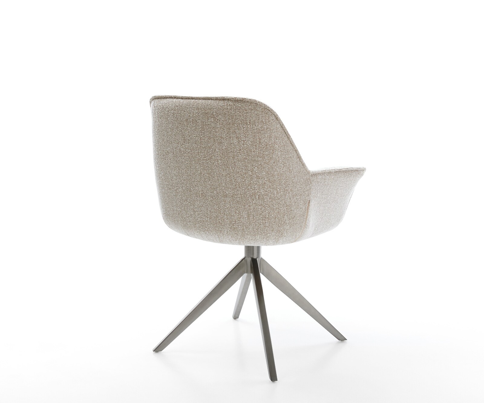 Въртящ се стол Keila-Flex с подлакътници Мека бежова тъкан Кръстосана рамка широк графит Въртене на 360° Люлееща се функция 4