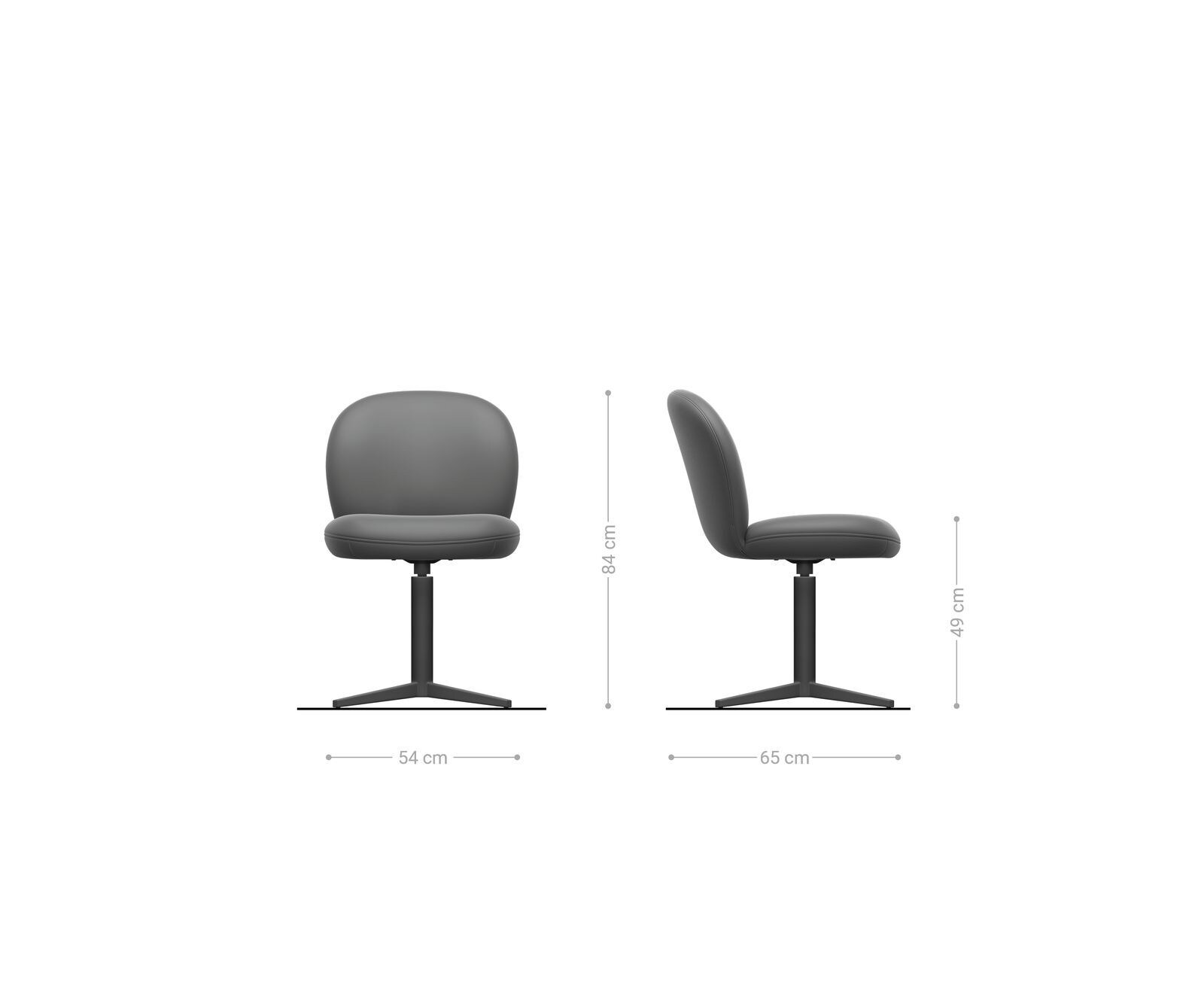 Врътящ се стол Естествена кожа Черен Офис основа  Titan 360° въртящ се Покет пружина Nube-Flex 6