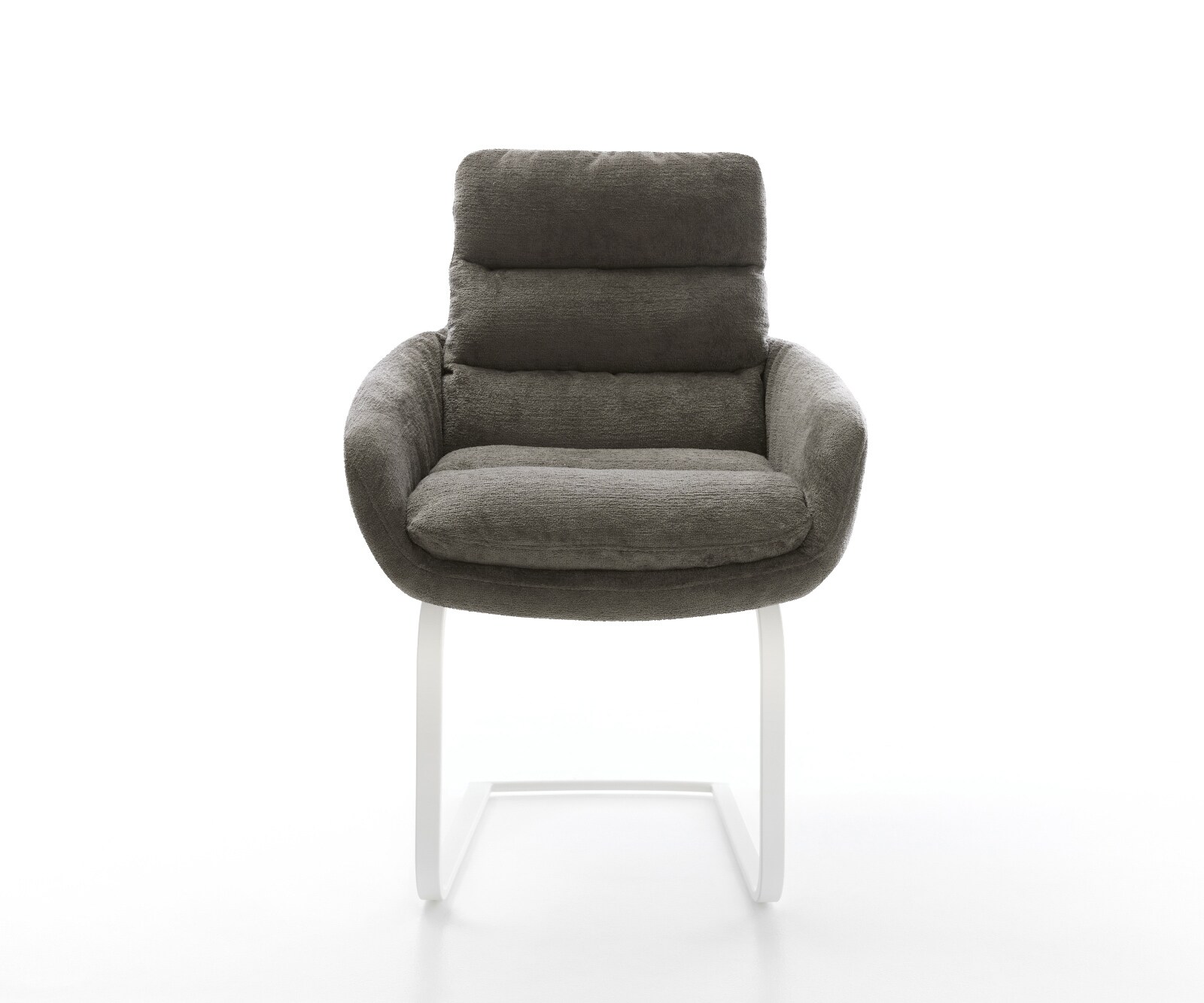 Конзолен стол Abelia-Flex с подлакътници Bouclé Soft Mud Конзолен стол flat White 2