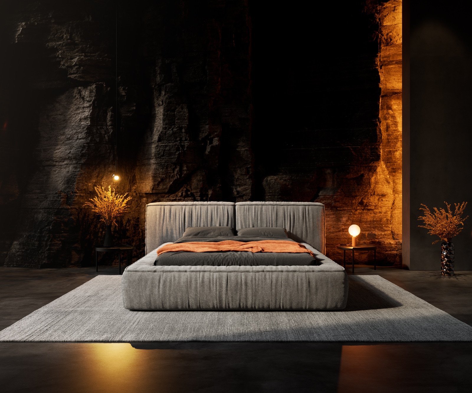 Тапицирано легло Coperti 140x200 cm микрофибър сива 1