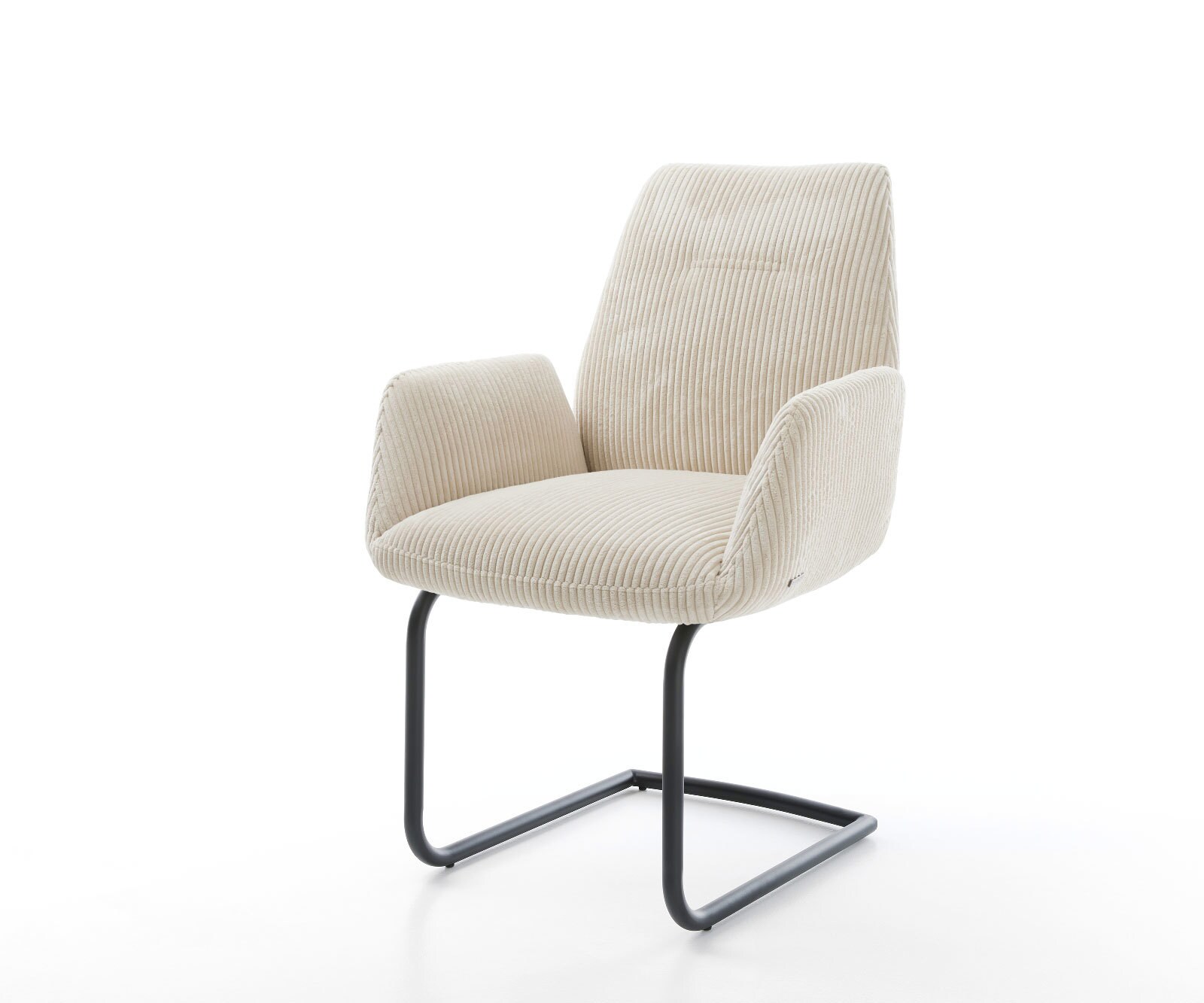 Люлеещ стол Корд Бежов Конзолен крак кръгъл Черен Zoa-Flex