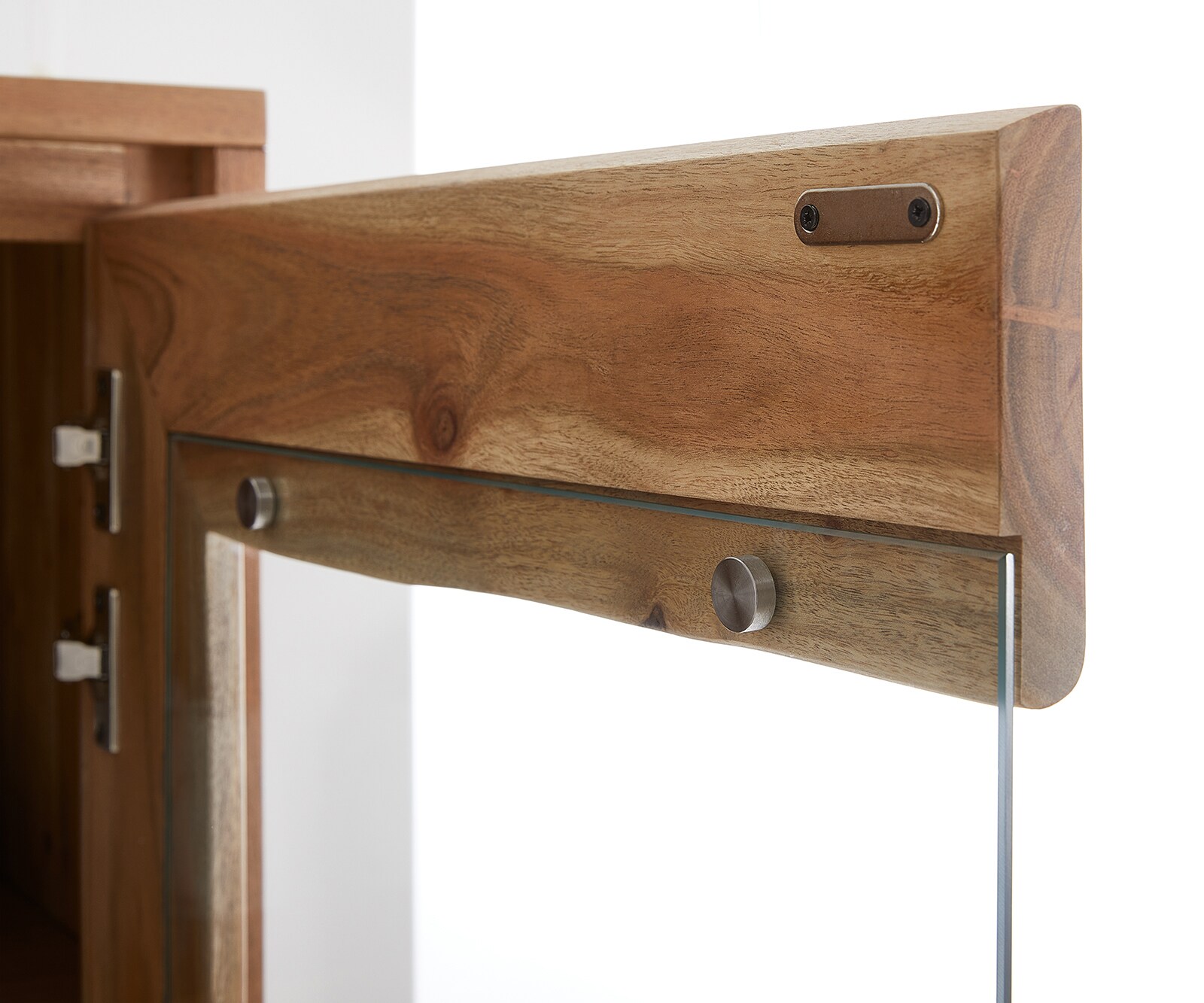  120x190 cm Акация Натурал прав ръб 2 Врати 4 Чекмеджета Масив Live-Edge 8