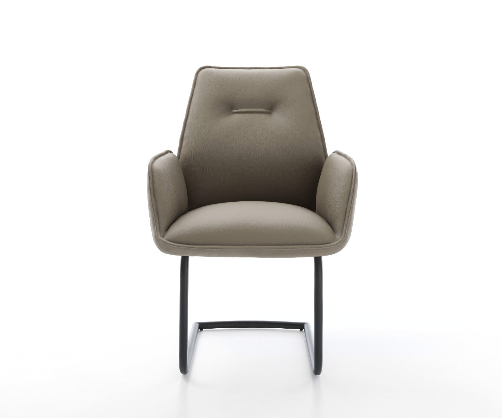 Люлеещ стол Естествена кожа Сиво-Кафяв Конзолен крак кръгъл Черен Zoa-Flex 2