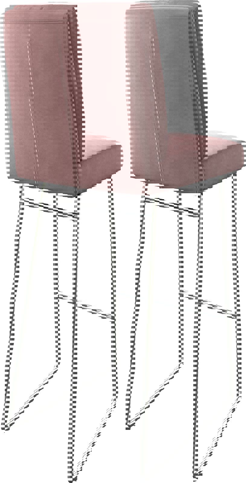 Барстол Pela-Flex кадифена роза основа от неръждаема стомана 5
